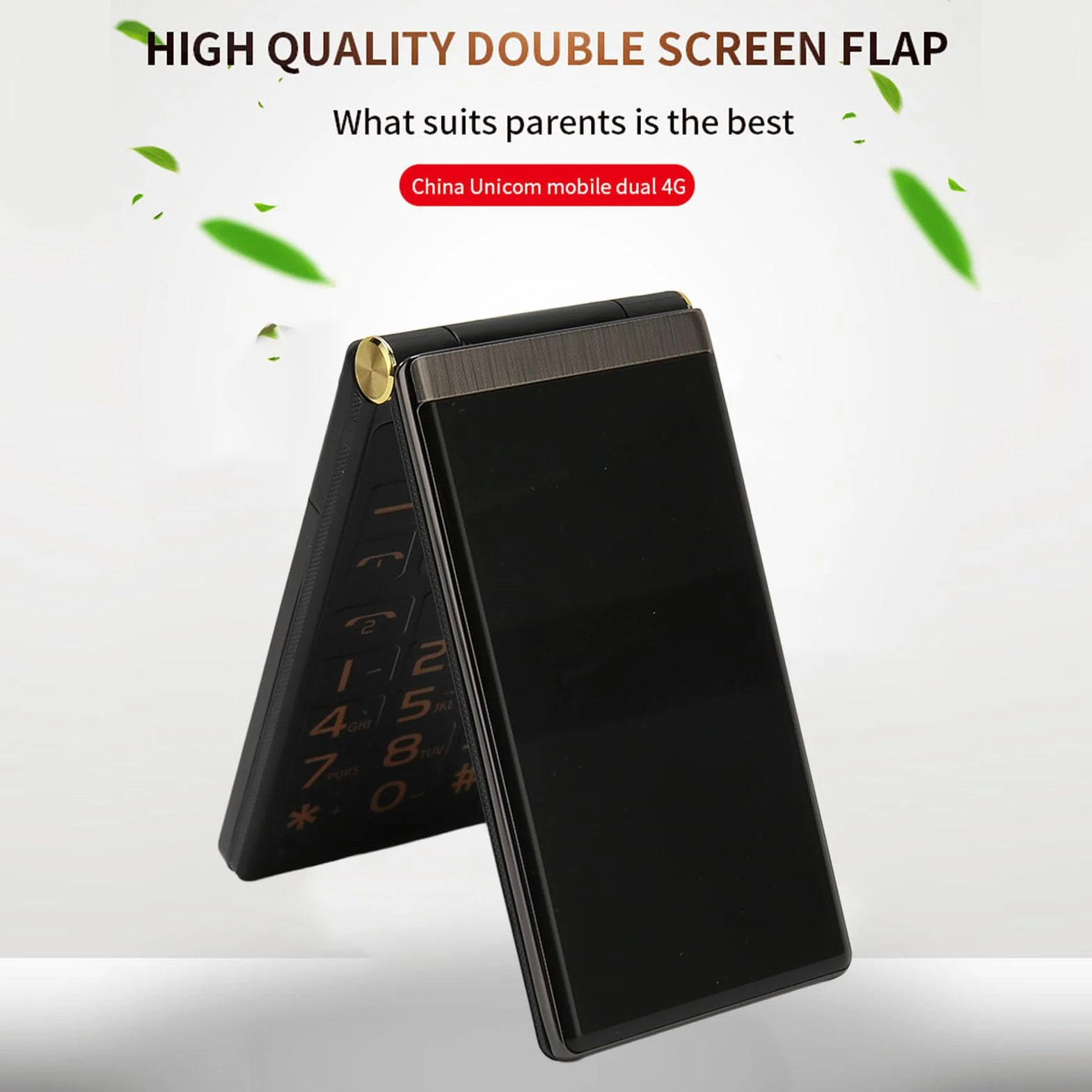 Telefon z klapką dla Seniorów, Odblokowany Telefon z klapką 2G Telefon z klapką z Dużym Przyciskiem dla Seniorów, 3-calowy Telefon z klapką dla Osób Starszych, Podwójny Tryb