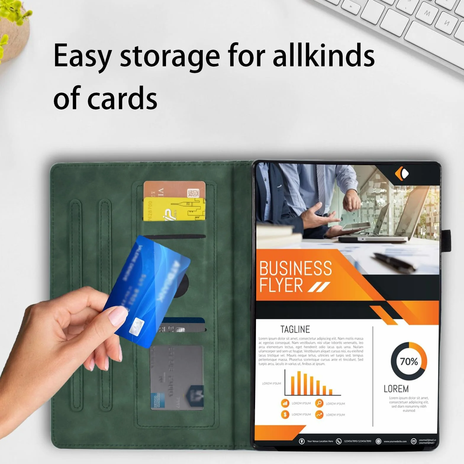 Etui na tablet Lenovo Tab P12 Pro 12,7 cala 2024 etui ochronne premium skórzane Folio Smart Case z funkcją automatycznego wygaszenia/budzenia się z miejscem na rysik i gniazdem na karty do Lenovo Tab