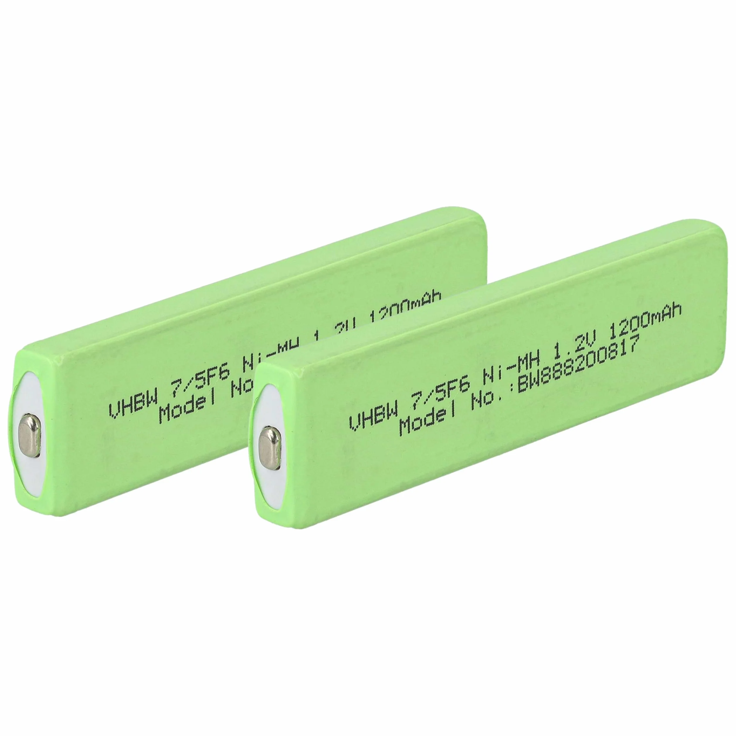 vhbw 2 x bateria zamienna do Panasonic HHF-AZ09 | HHF-AZ01T do odtwarzacza CD (1100 mAh, 1,2 V, NiMH), akumulator 7/5F6, przycisk Top