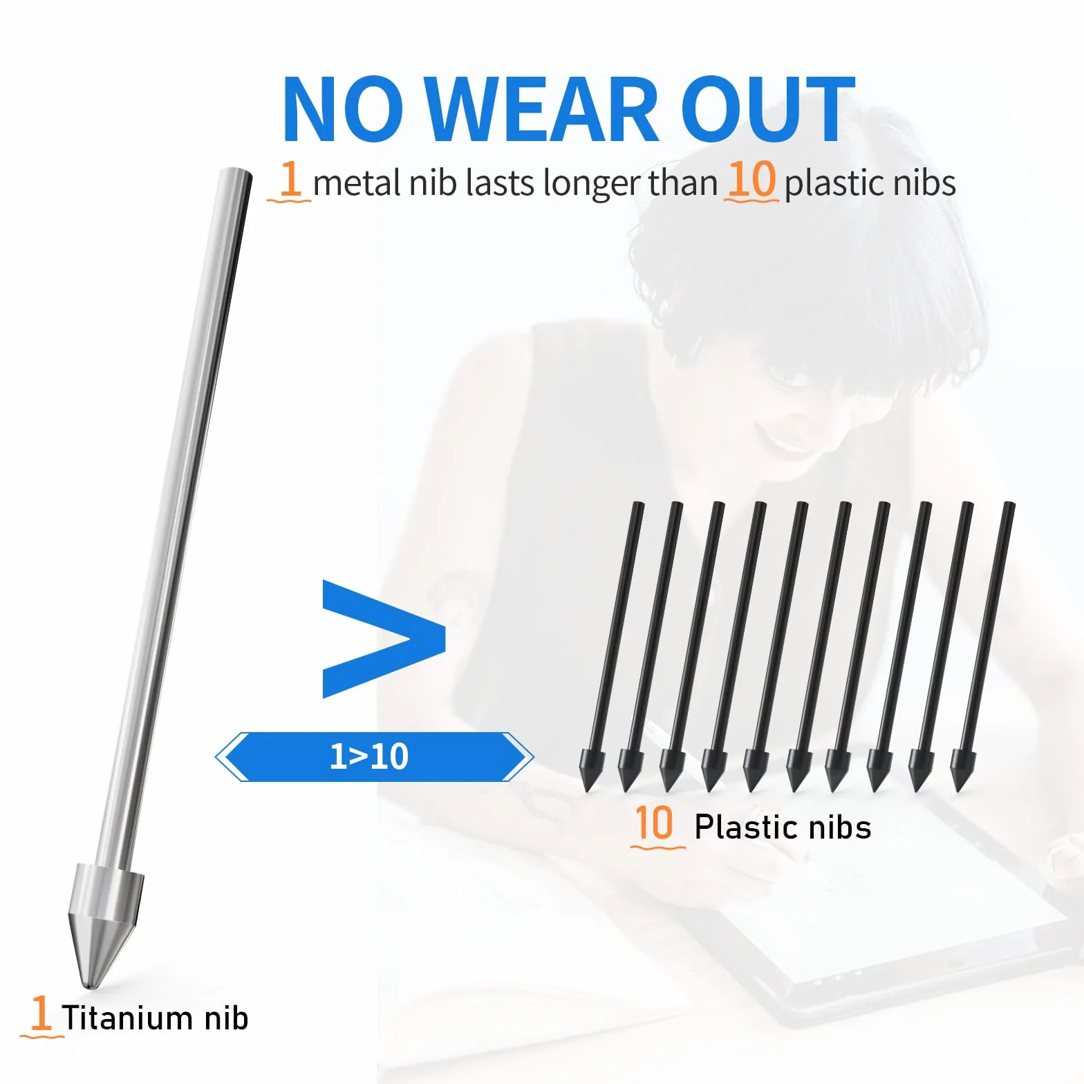 Wymienne stalówki ze stopu tytanu kompatybilne z King Write Samsung Galaxy Tab S10/S9/S8/S7/S6, Note S22/S23/S24 Ultra S Pen, dokładne sterowanie, końcówki ołówkowe pasują do niezwykłych 2 długopisów