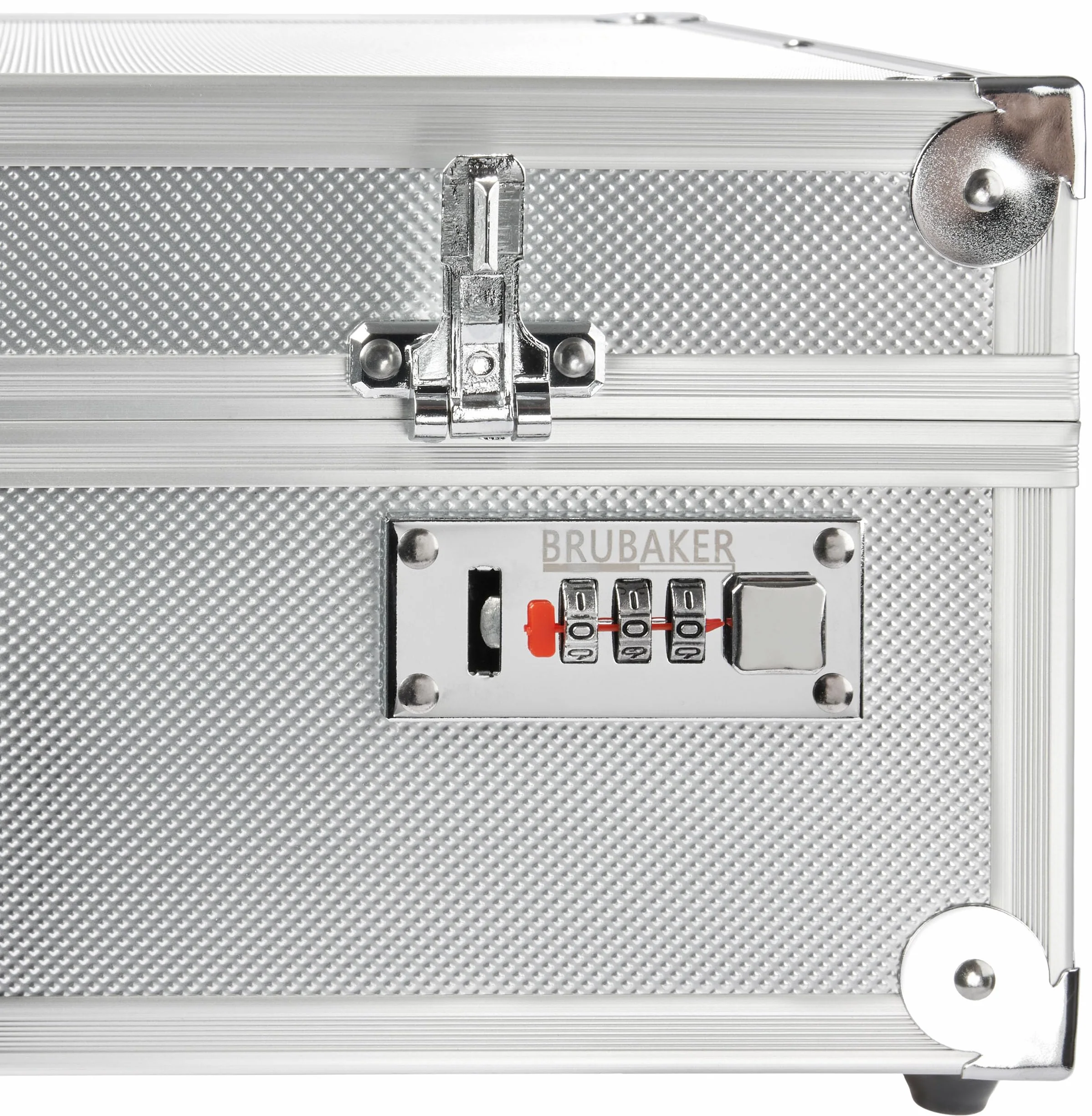 BRUBAKER Uniwersalna Walizka Transportowa Wykonana z Aluminium - Walizka Fotograficzna z Pianką na Aparaty, Sprzęt, Narzędzia - Zamykana Walizka z Zamkiem Szyfrowym - 46,5 x 34 x 15 cm - Srebrna