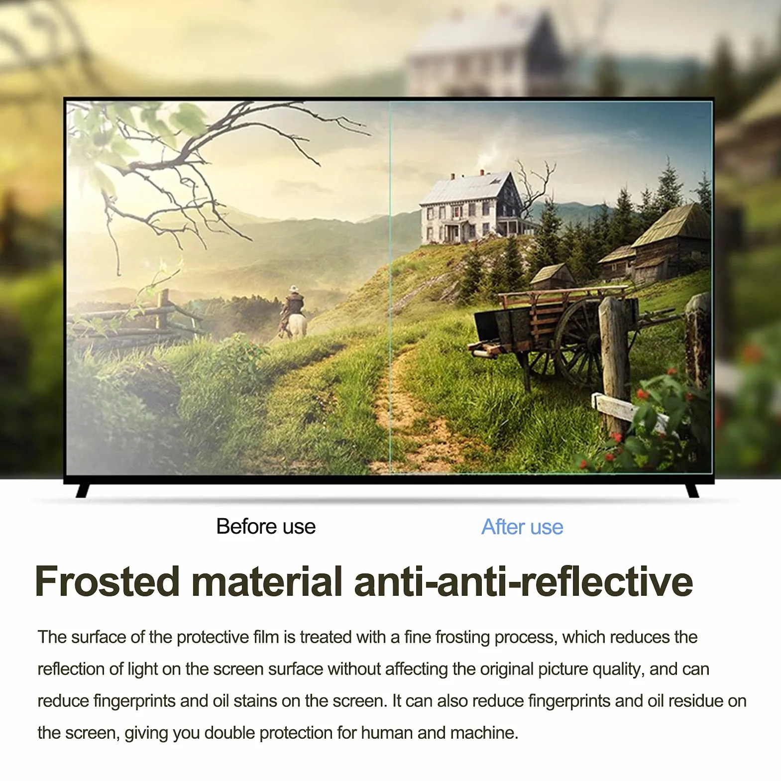 Ochrona ekranu przed oślepianiem, filtr przeciwodblaskowy do ekranu telewizora - bez odcisków palców, do LCD, LED, 4K OLED i QLED HDTV, 75" 1682 * 966