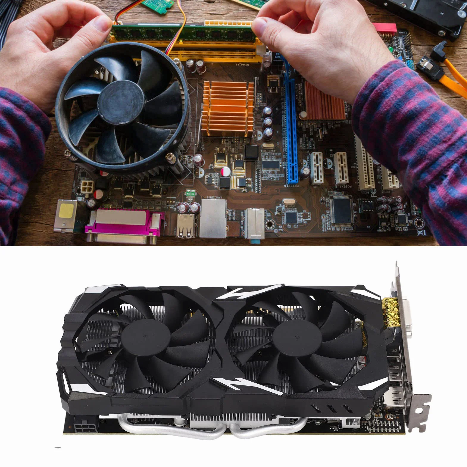 Karta Graficzna RX 580, 8 GB GDDR5 256bit, 3 X Wyjście DP HDMI DVI, Obsługa 8K 16 PCI Express 3.0, 2 Wentylatory Karta Graficzna do Gier dla Domowego Biura