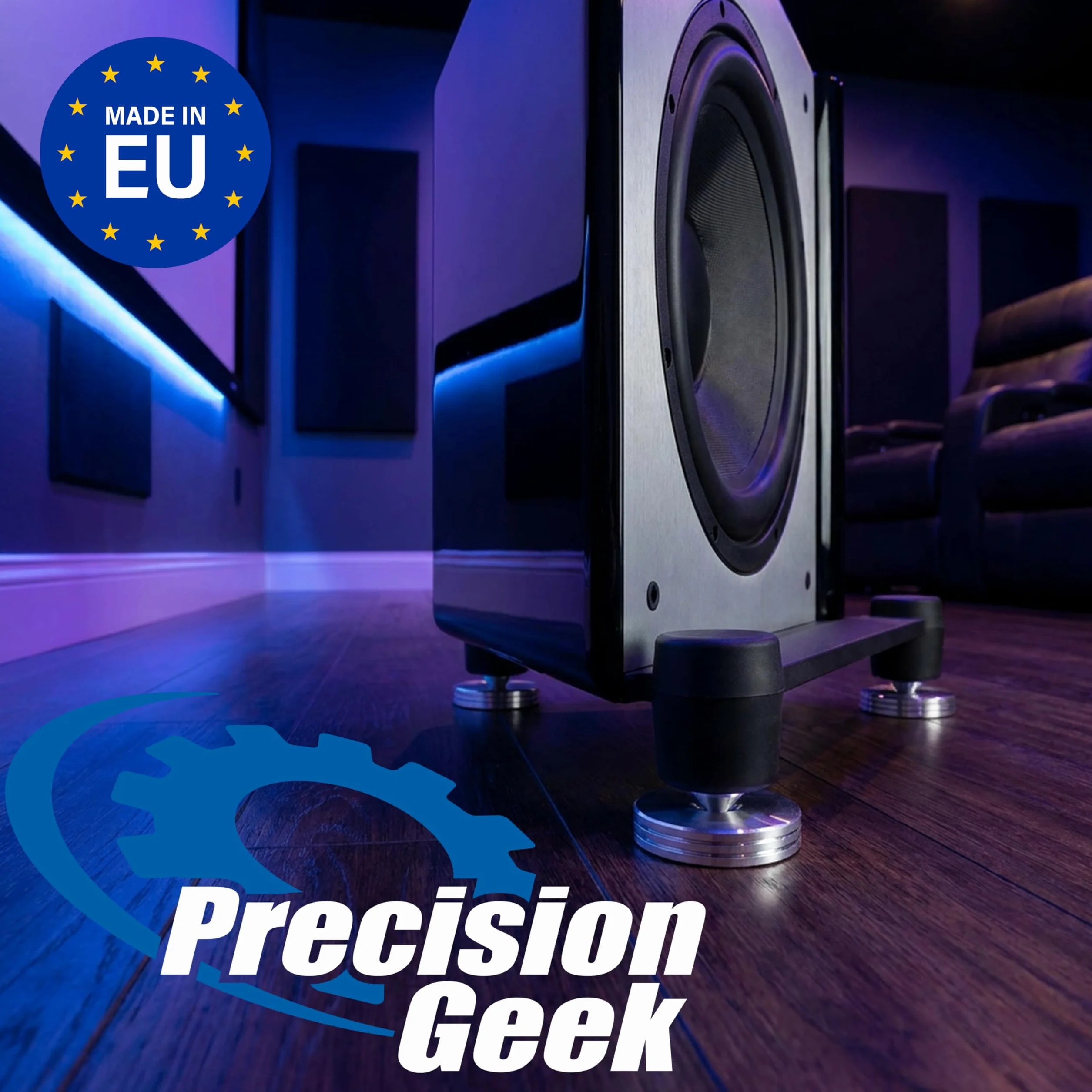 Podkładki tłumiące wibracje głośników 20 mm aluminium do Hi-Fi stojaki szafy regały 8 szt.