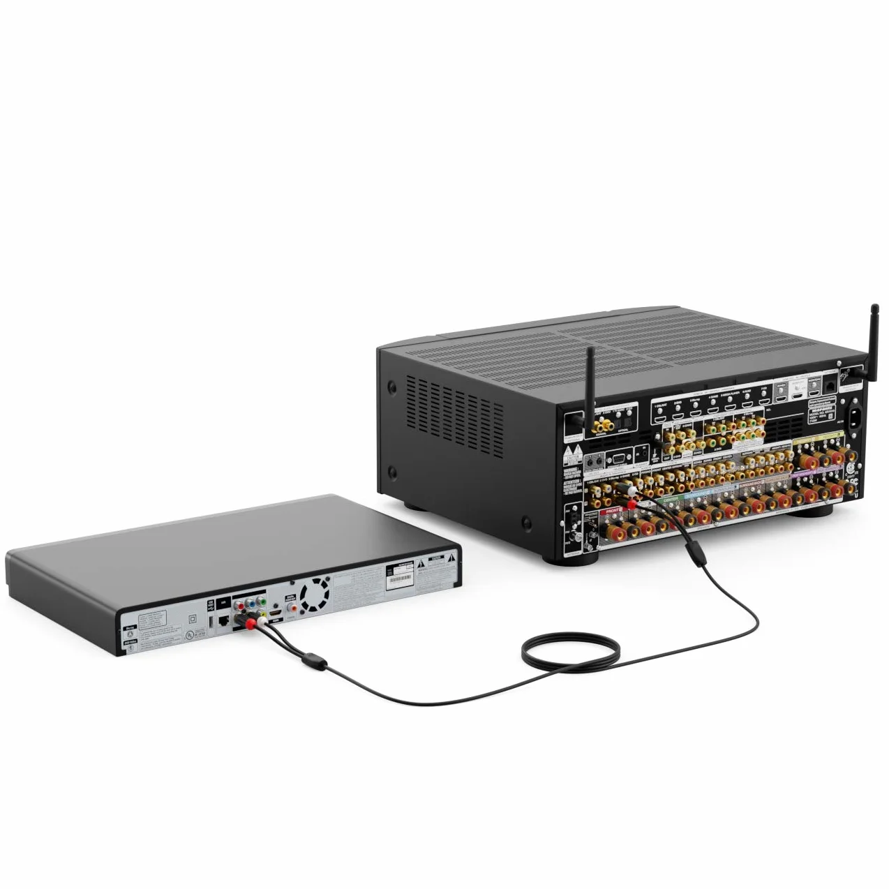 deleyCON 10m Kabel Cinch RCA HiFi Audio Przewód Dźwiękowy Pozłacane Metalowe Wtyki do Kina Domowego Zestawu Stereo Wzmacniacza Odbiornika HiFi Odtwarzacza Blu-Ray (Extra Cienki & Elastyczny)