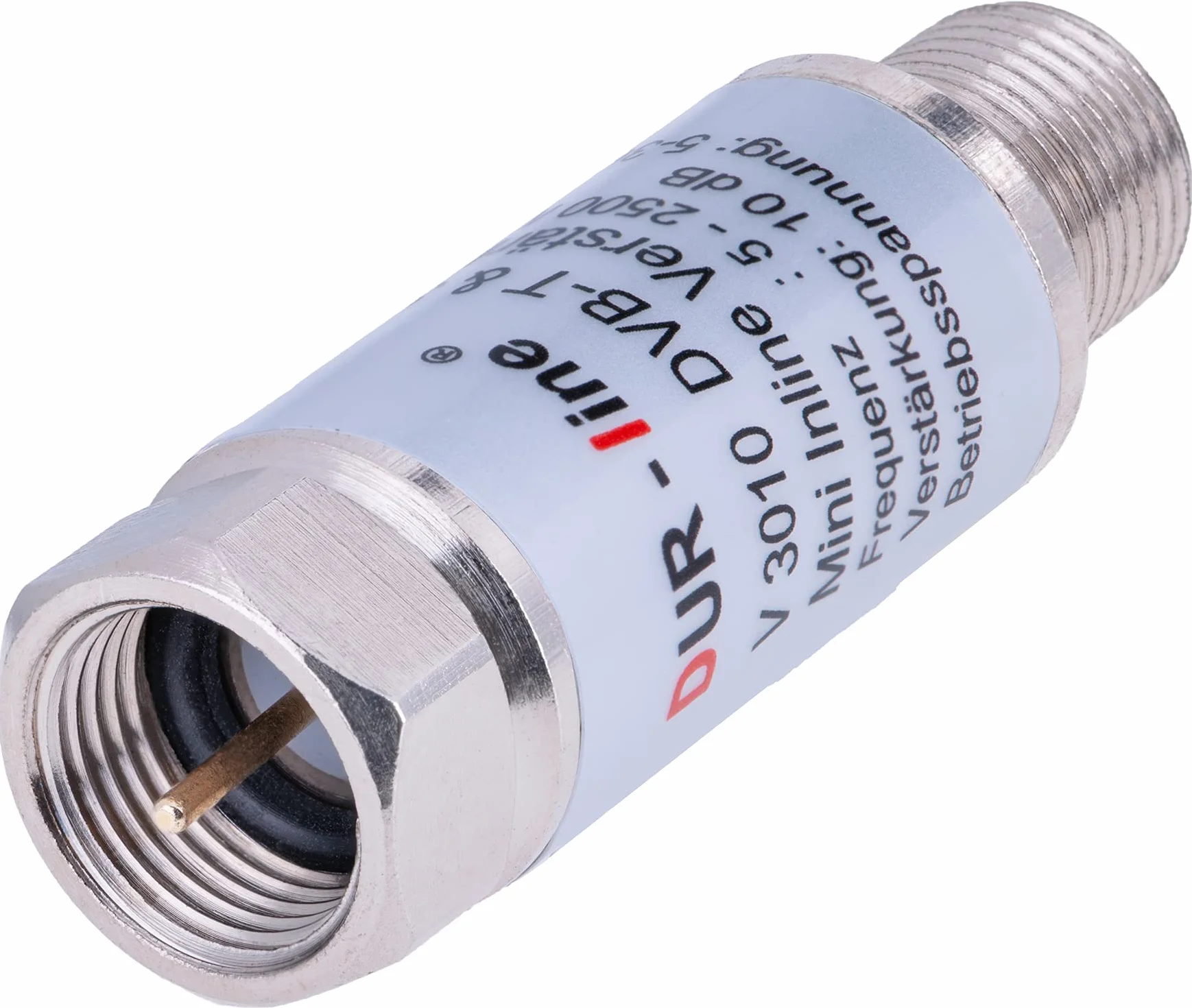 DUR-line® V3010 - Mini wzmacniacz inline, wzmocnienie 10 dB, do Sat i DVB-T2, 5-2400 MHz