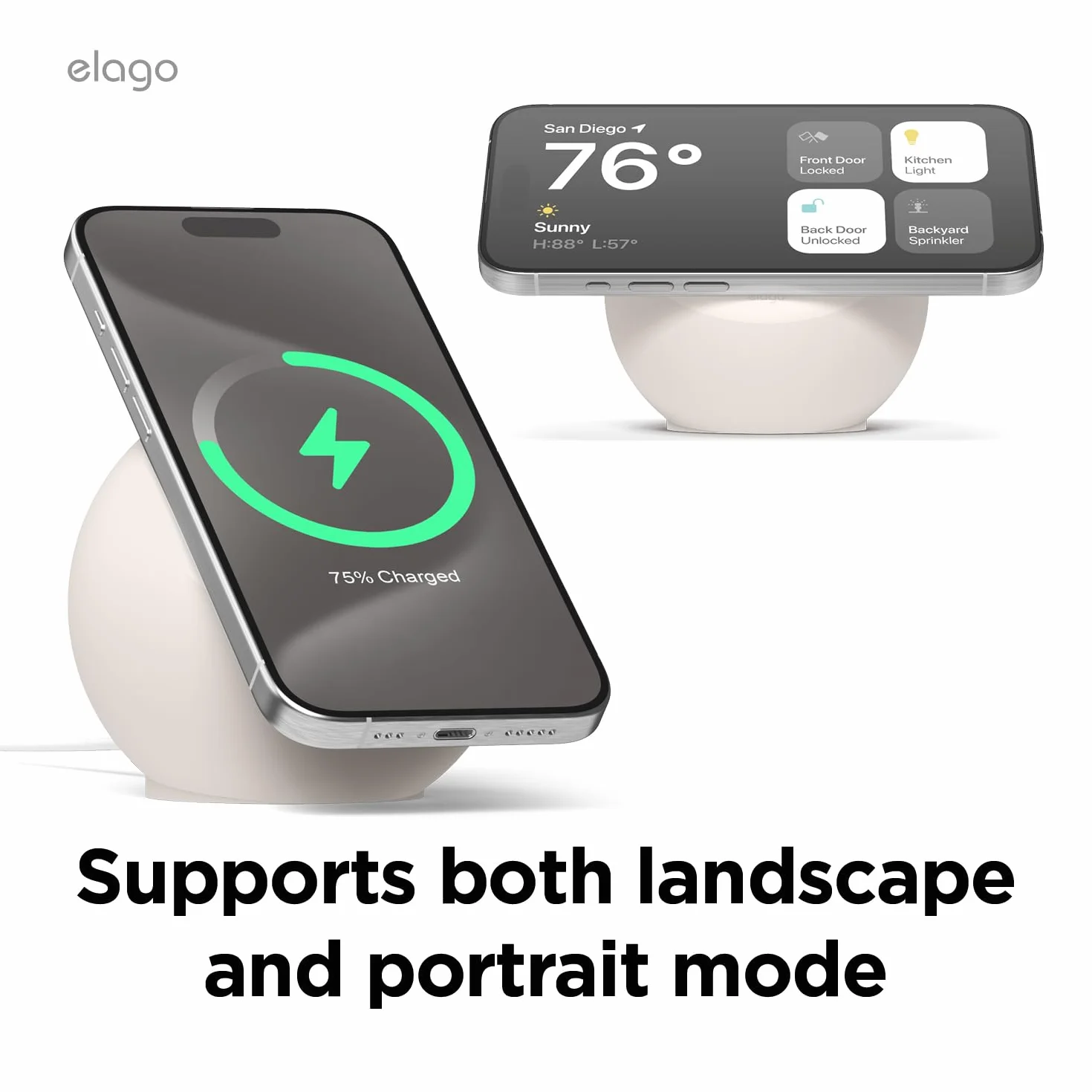 elago Stojak do Ładowania MS2 do Ładowarki MagSafe | Silikonowa Podstawka Klasy Premium, Brak Ładowarki Bezprzewodowej, Tryb Gotowości iOS (Kamienny Szary)