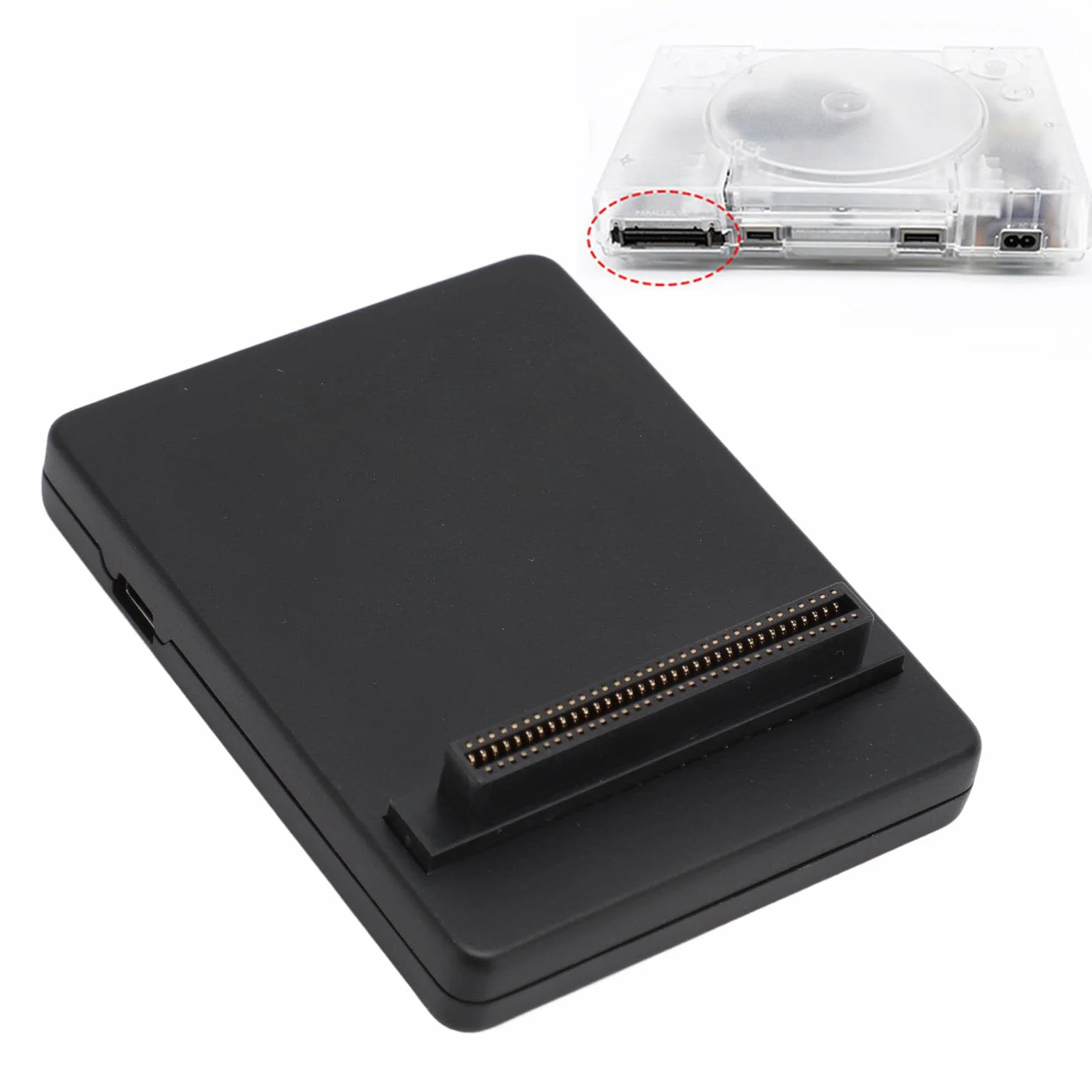 Zestaw Emulatora Napędu Optycznego PS1, Etui z Nadrukiem 3D, Akcesoria do Gier z kartą Pamięci, Kompatybilne z SCPH 1000 SCPH 7503 (BLACK)