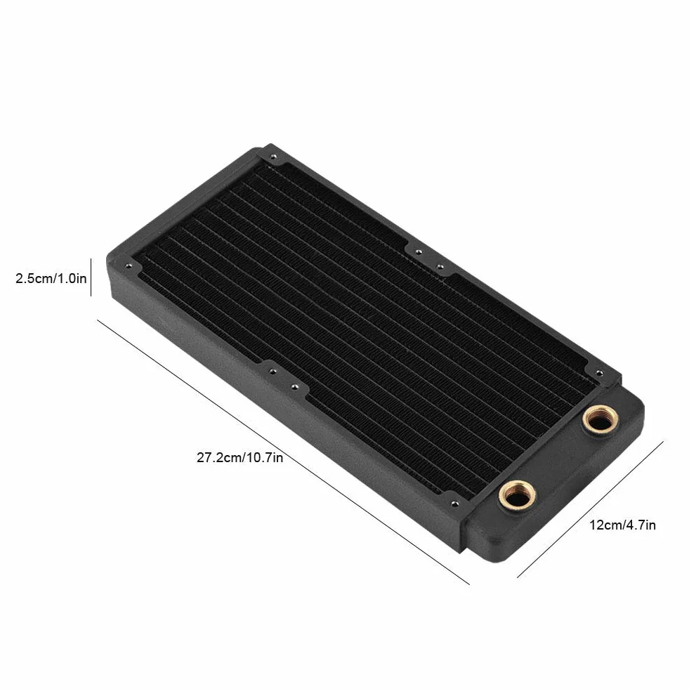 GOWENIC Wysokowydajny Wymiennik Ciepła Cieczy 360 Mm |Chłodnica Miedziana do Portu G1/4 Chłodzenia Wodnego Komputera PC (240 mm)