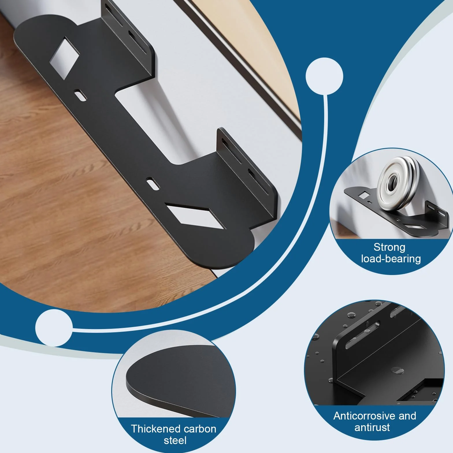 Sound Bar Support, Wall Głośniki Uchwyt Ścienny, Uchwyt Ścienny na Pręt, Uniwersalny Uchwyt Głośnika dla Większości, Maksymalna pojemność 15 kg, Czarny