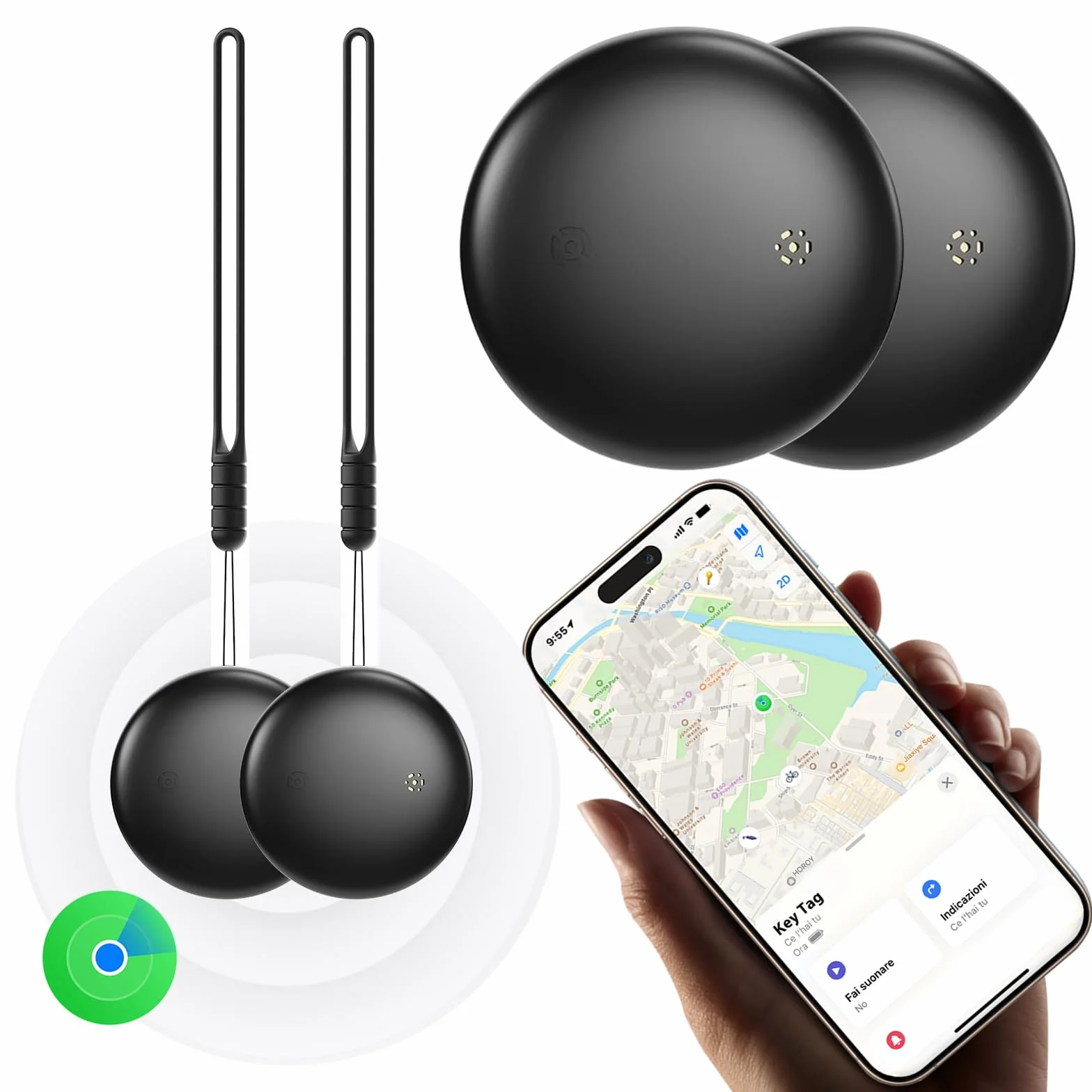 Lokalizatory obiektów - Smart Tracker Tag kompatybilny z aplikacją Lokalizator (tylko iOS 14.5+), wymienna bateria, ploter do kluczy/walizki/toreb i innych, prezent na Dzień Ojca