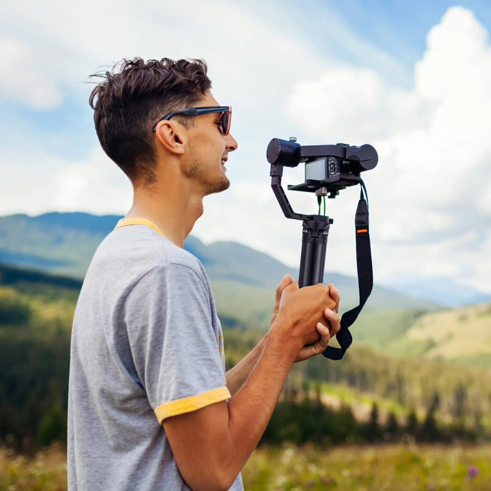Statyw do smartfona Tripod ze stopu aluminium 1/4" 11 cm czarny