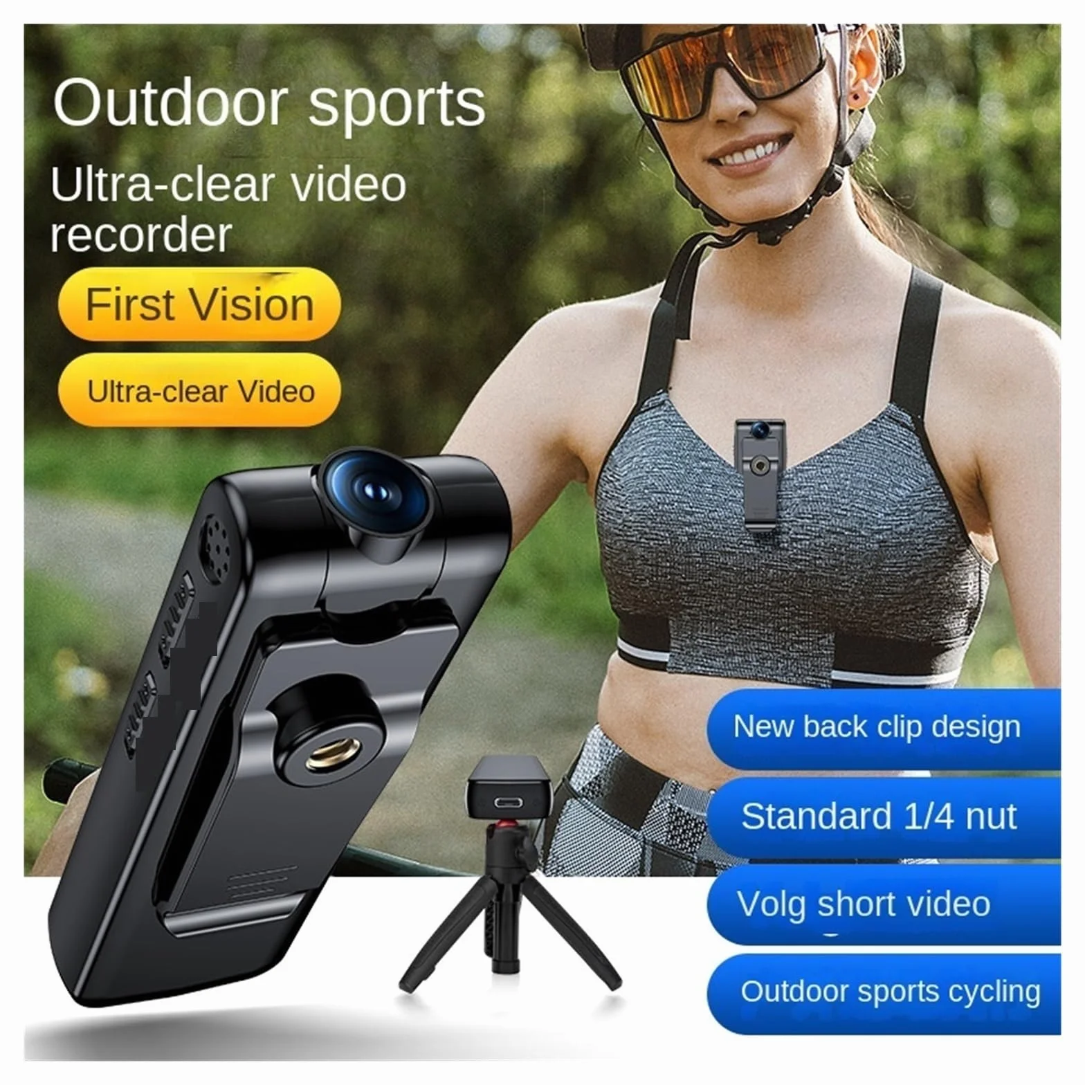 Kamera akcji Rower sportowy kamera na korpus 1080P Mini obrót kamera na deskę rozdzielczą wideo Audio dyktafon motocykl motor Motion Digtal Camera(Add 64gb card,A19 Camera)
