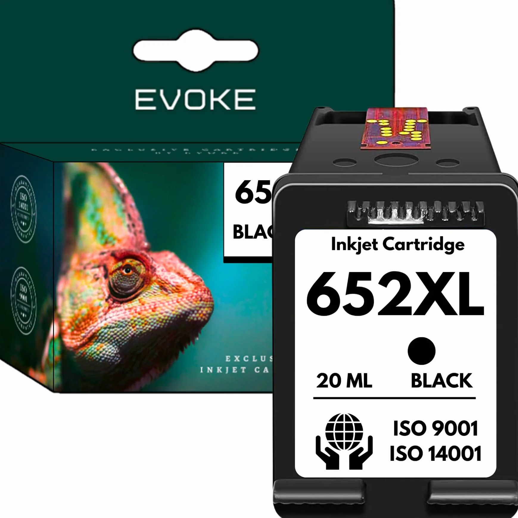 EVOKE 652 XL Tusz Kompatybilny z HP DeskJet 1115 2315 2135 3635 3785 3790 3835 4530 4535 Czarny (Black) 1200 Stron 20 ml