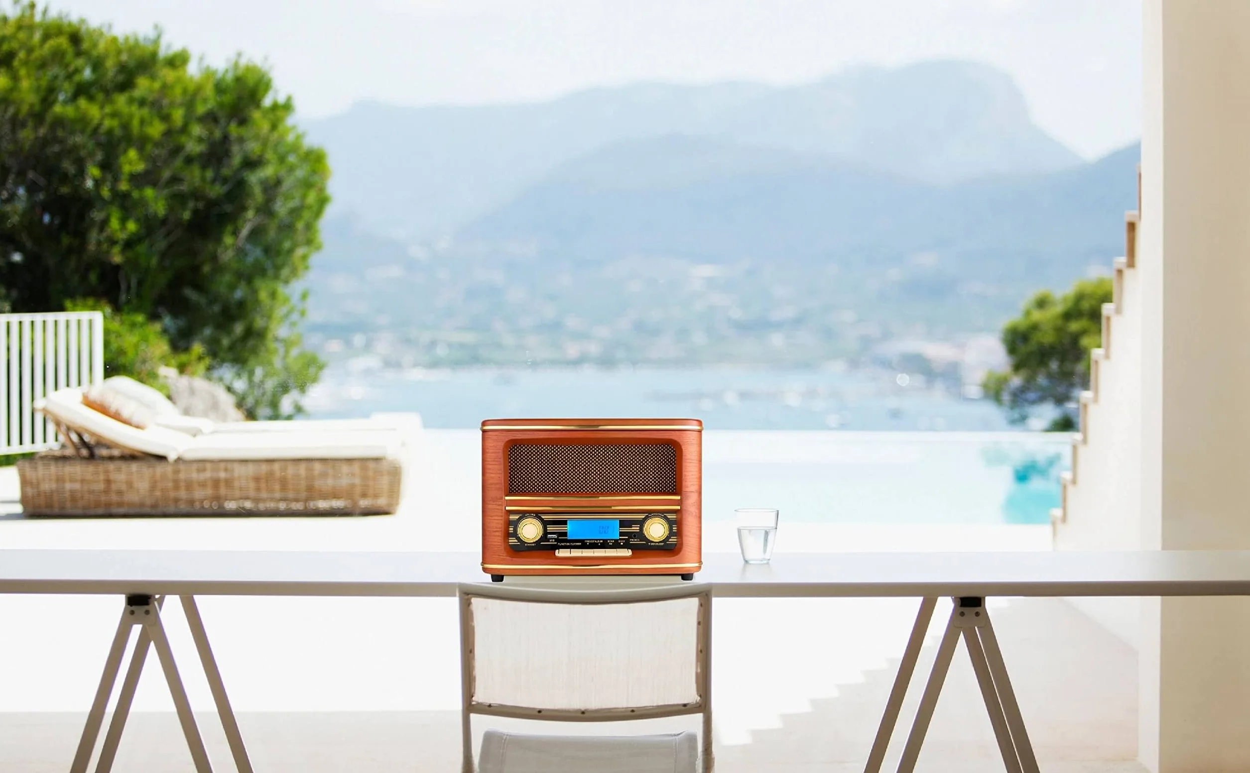 Nostalgia kompaktowy zestaw | Bluetooth | wyświetlacz LCD | retro radio drewniane z odtwarzaczem CD | USB | zestaw muzyczny w stylu retro | wieża stereo | pilot zdalnego sterowania | radio kuchenne |