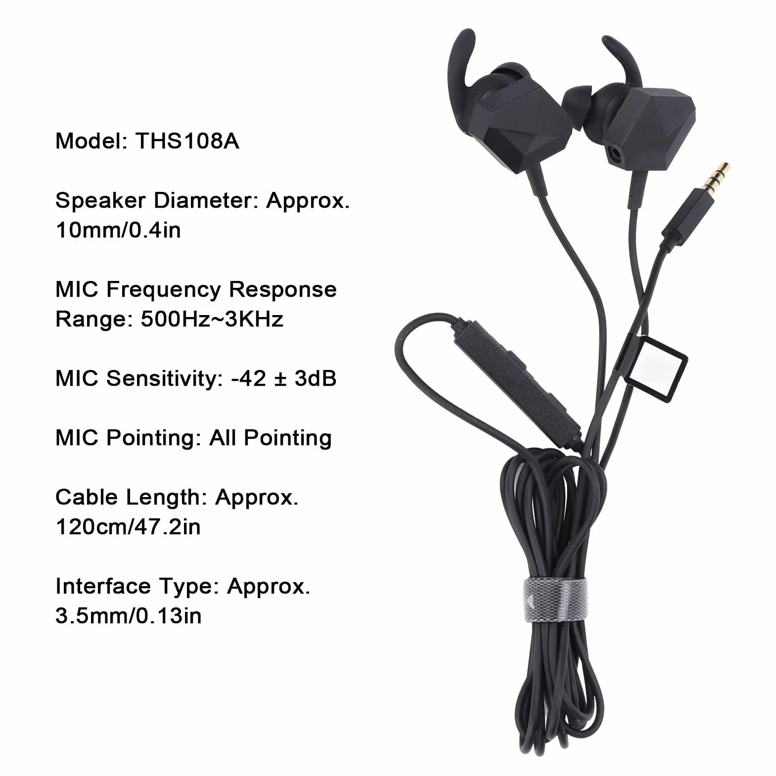 TAIDU THS108a Słuchawki Douszne Do Gier Z Odłączanym Mikrofonem, Komputerowym Kablem Adaptera Audio, Idealne Do Gier Mobilnych I Przełączników