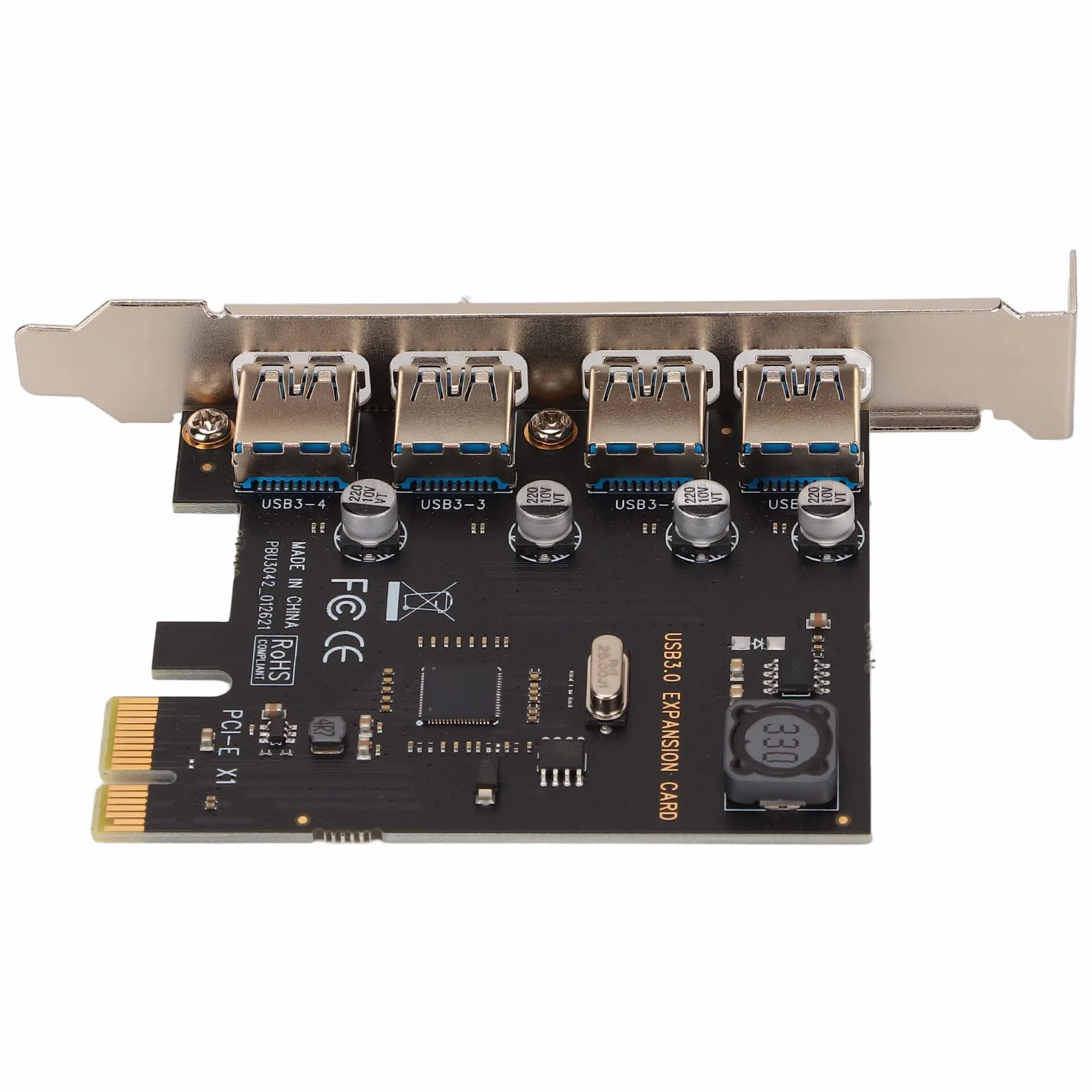 Karta PCI E 5Gbps na USB 3.0, 4 Porty PCI Expresse na Kartę Rozszerzeń USB, Karta Kontrolera Koncentratora Deskstop Server PCI-E USB3.0 dla Xp, dla dla i dla dla