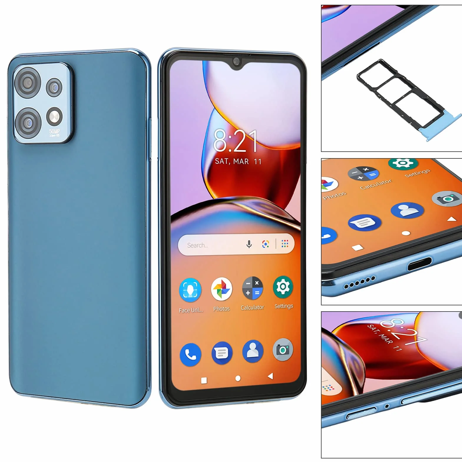 Smartfon Wifi 5G, Rozpoznawanie Twarzy Telefon Komórkowy X40 Pro 8 GB RAM 128 GB ROM 6,53 Cala do Użytku Biznesowego (Wtyczka UE)