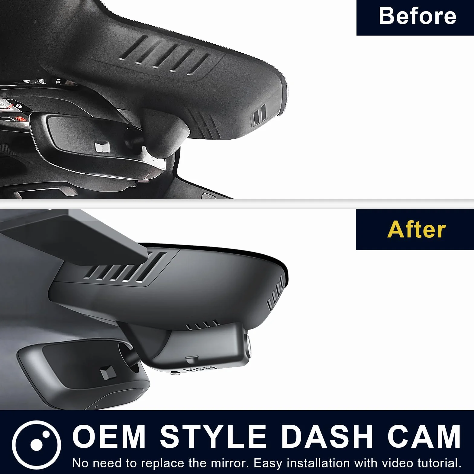 MANGOAL 4K UHD 2160P Kamera samochodowa, Wygląd OEM Dash Cam, Dotyczy do Volvo XC40 2023-2026 i XC40 Recharge 2021-2024 (Model B), B4 B5 T4 T5 P8 Accessories, Czujnik G, WiFi & App, Karta 64 GB | (Model B), B4 B5 T4 T5 P8, wygląd OEM, WiFi i aplikacja, na
