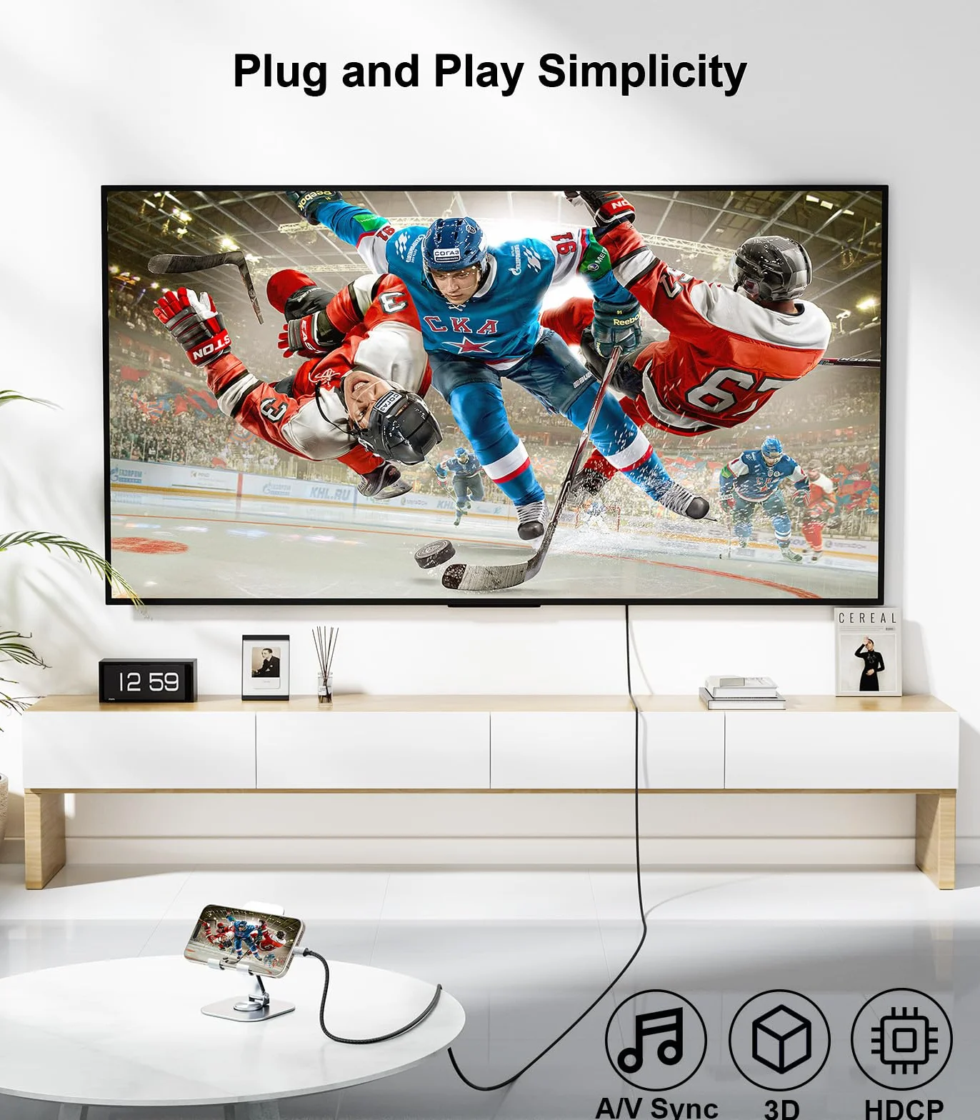 Reborn Kabel USB C na HDMI 2.1 [8K przy 60 Hz, 4K przy 144 Hz, 2K przy 240 Hz] 6FT typ C do HDMI 8K przewód obsługuje 48 Gb/s, HDCP2.3 / HDR [kompatybilny z Thunderbolt 3/4] do MacBooka, iPada Pro