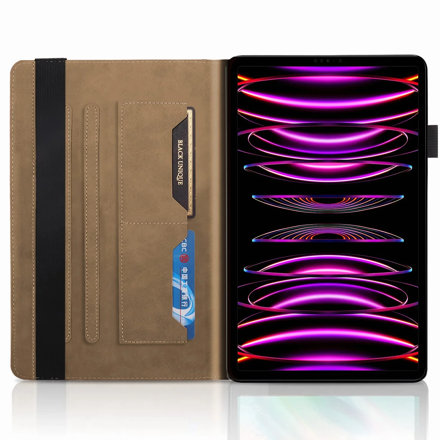 Etui iPad Pro 12.9 6. i 5. generacji (2022/2021/2020) Ultra Slim PU Pokrowiec ochronny na tablet z funkcją stojaka, etui z uchwytem na iPada Pro 12.9 2022/2021/2020 Brązowy