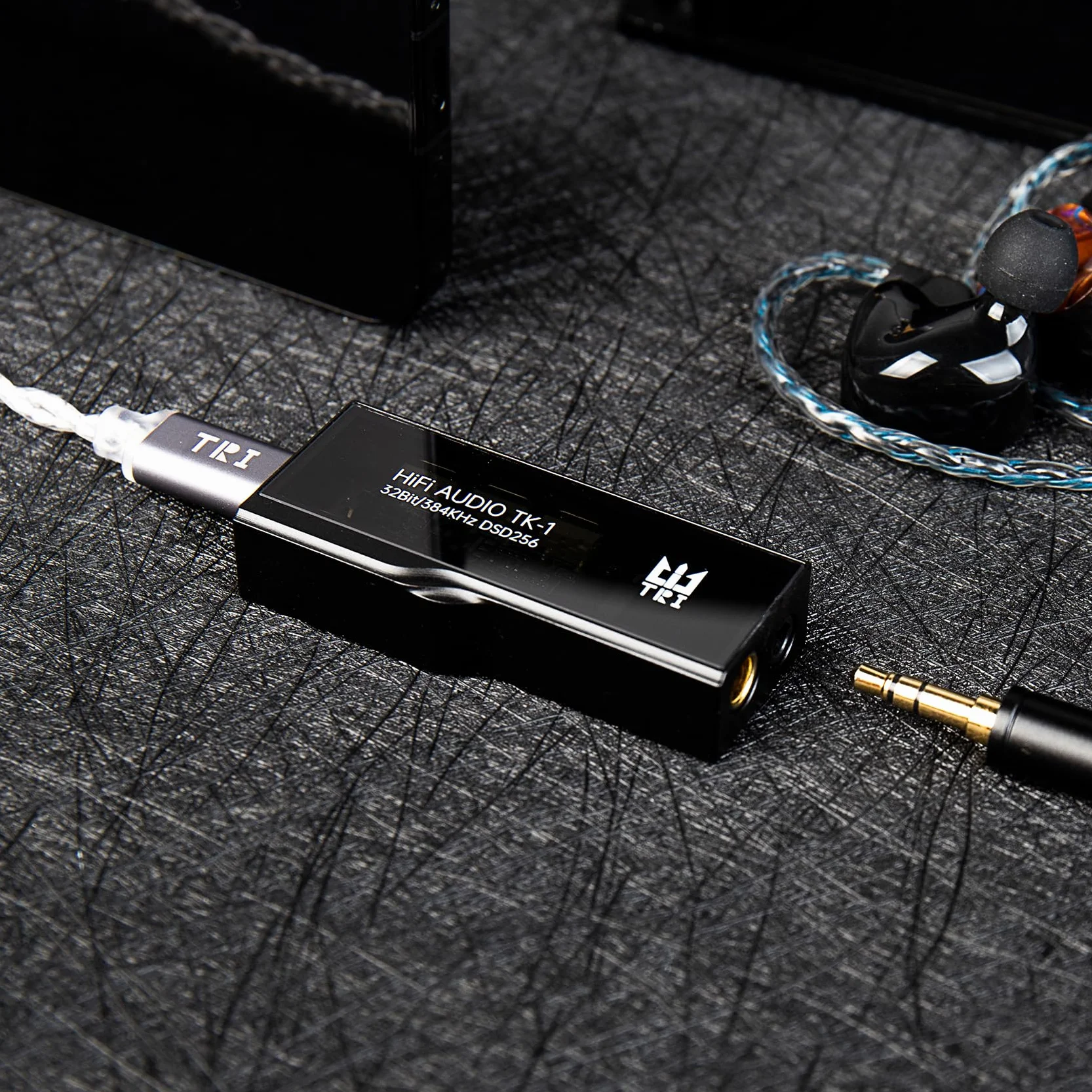 Yinyoo TRI TK1 Protable DAC wzmacniacz słuchawkowy, podwójne chipy CS43131, 32 bity, 384 kHz, DSD256, Dongle DAC, do audio Hi-Fi, z kablem przejściowym USB-C na USB-C, do gniazda słuchawkowego 3,5 mm