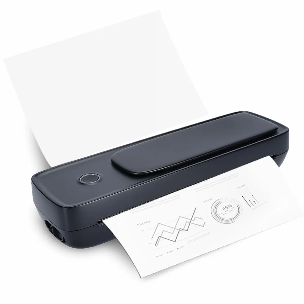 Drukarka Mobilna, Drukarka Termiczna A4 Bluetooth Mini Drukarka Bezprzewodowa dla Podróży do Biura w Domu (Ejoyouszmo0sqakti-12)