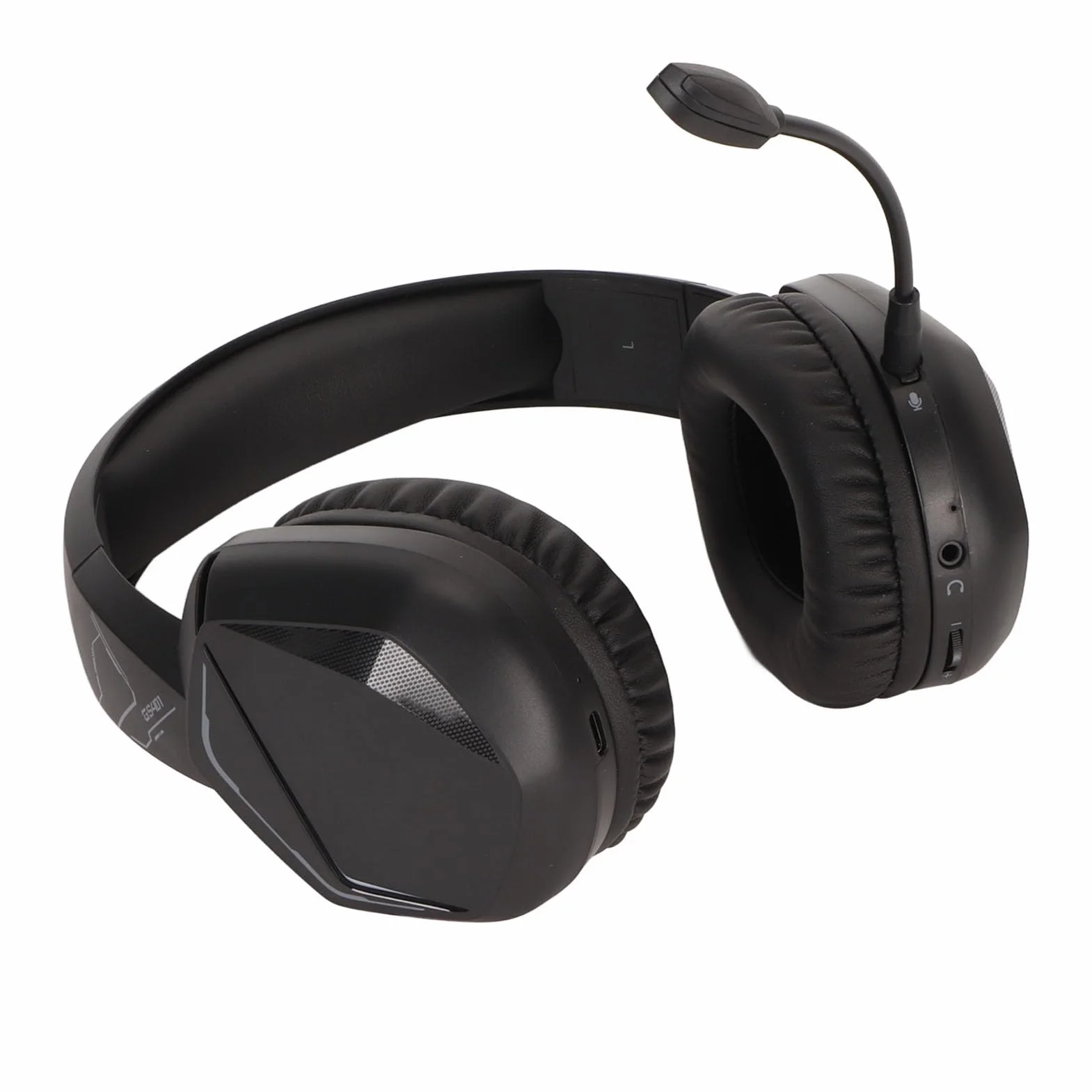 Bezprzewodowy Zestaw Słuchawkowy do Gier z Mikrofonem, Słuchawki do Gier Bluetooth, Bateria 45 Godzin, Fajne Oświetlenie RGB, Dźwięk Stereo, Ergonomiczna Konstrukcja, do Laptopa