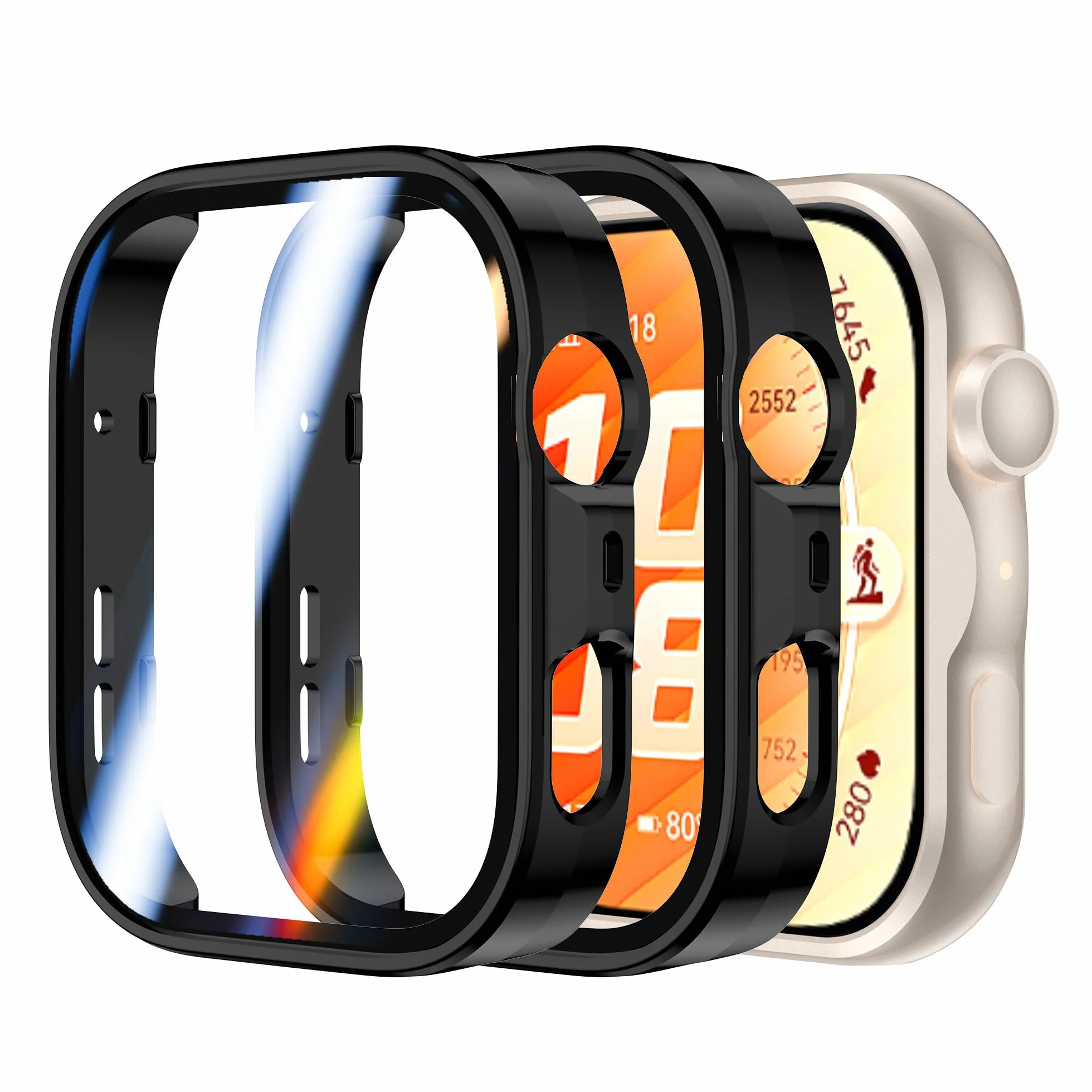 2 sztuki etui do Huawei Watch Fit 5 Pro etui ochronne z osłoną ekranu, twardy PC 360° Ultra cienki pokrowiec ochronny odporny na zarysowania pyłoszczelny - przezroczysty