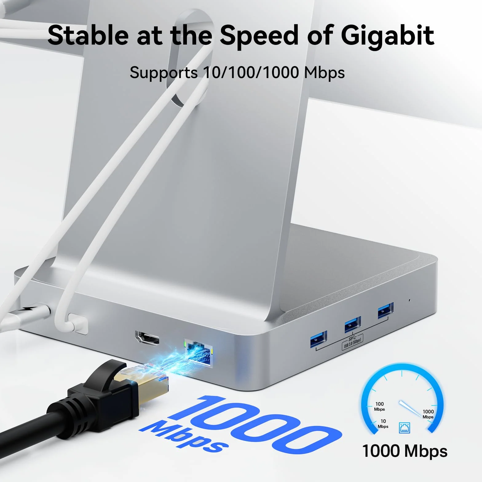 13-portowy hub USB C do iMac 61.0 cm 2021/2023/2024, akcesoria iMac do iMac M1/M3/M4, koncentratora USB iMac z 5 portami USB-A i 2 portami USB-C 3.0, 4K przy 60 Hz HDMI, 1 Gb/s Ethernet, SD/TF, M.2