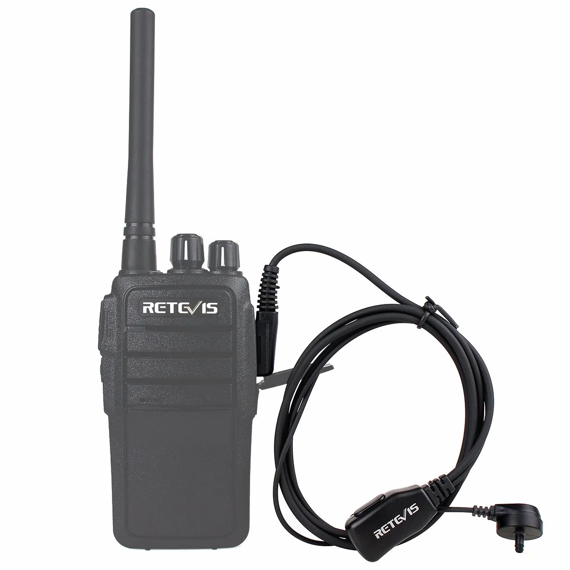 Retevis Radiotelefon, zestaw słuchawkowy 2 piny, z wężem akustycznym, kompatybilne z Walkie Talkie RT24 RT27 RT617 RT622 Baofeng UV 5R 888S Kenwood Nestling Tyhbelle zestaw słuchawkowy z mikrofonem