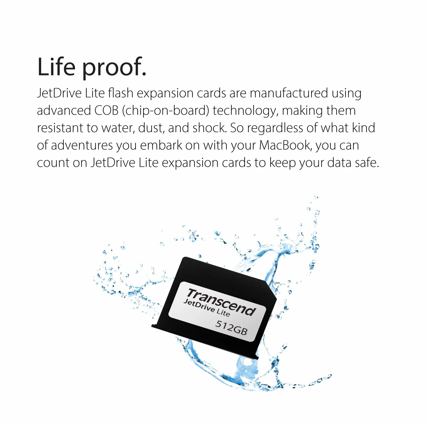 Transcend 512B JetDrive Lite 130 Storage Expansion Card for 13-Inch MacBook Air 2010-2017 (TS512GJDL130) Czarny