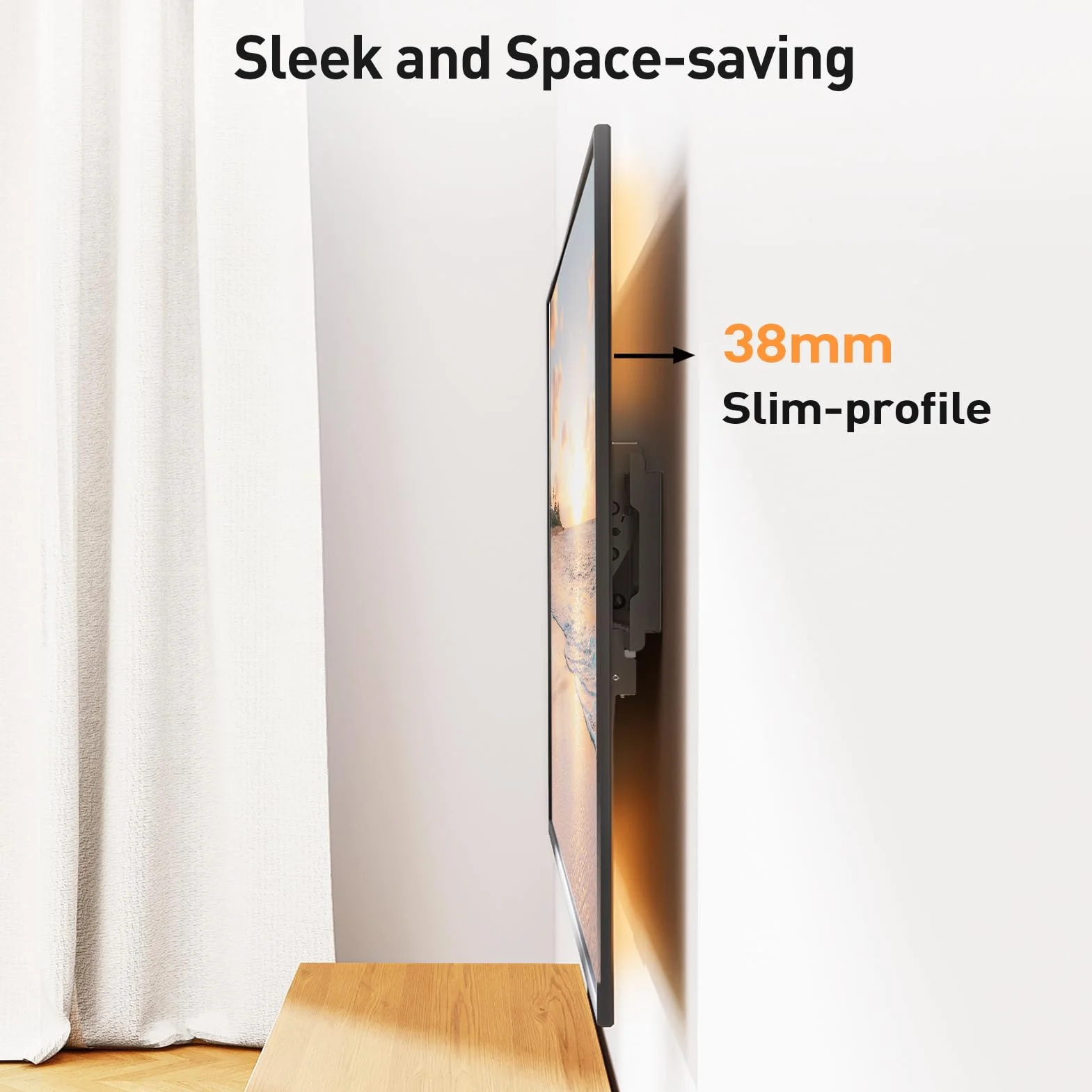 ELIVED Uchwyt ścienny do telewizora, pochylany uchwyt ścienny do większości 37"-82" płaskich i zakrzywionych LED, LCD, OLED, telewizorów plazmowych do 60 kg, z maks. VESA 600 x 400 mm, pochylany