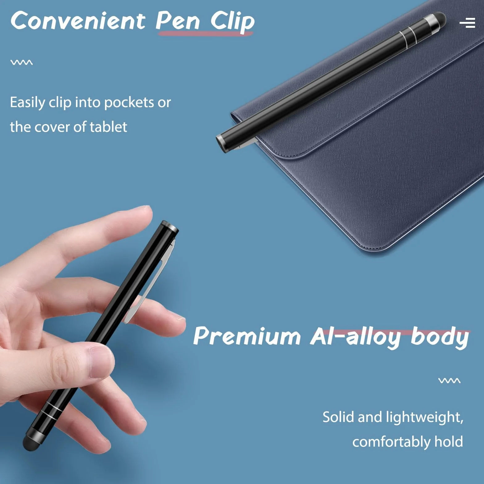 MoKo Stylus Pen(4PCS), Universal Capacitive Touch Screen Rubber Tip Digital Pen Compatible with iPad, iPhone, Samsung, Kindle, All Capacitive Touch Screen Devices Smartphones & Tablets - Black, Black