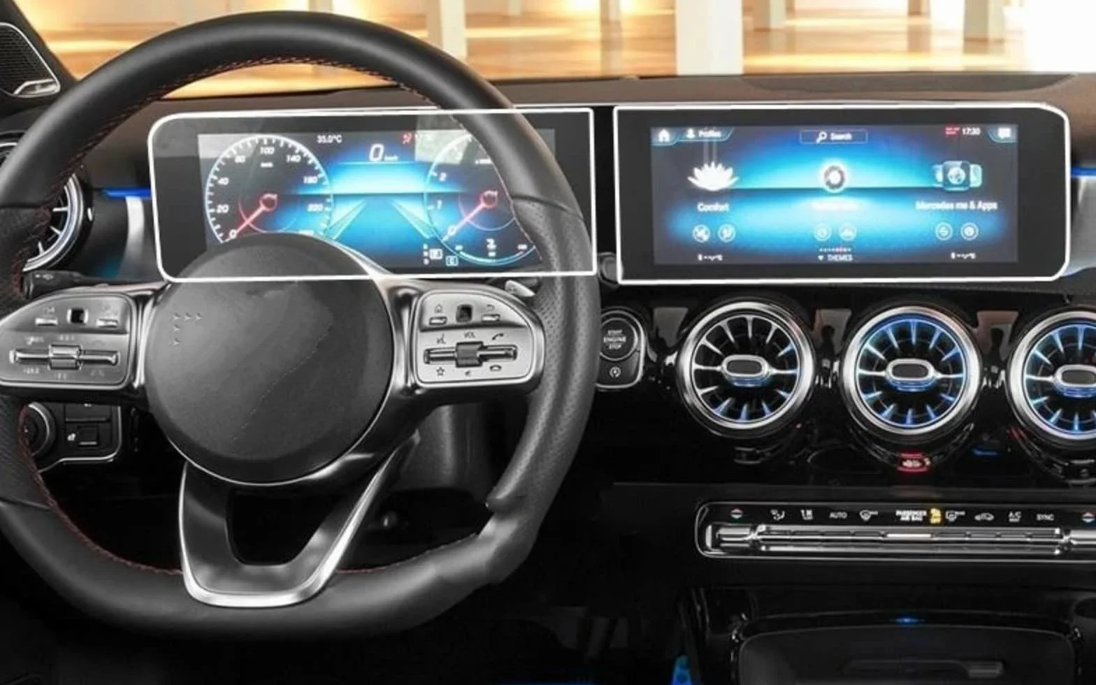 Samochód do Benz do klasy A W177 A180 A200 2019 2020 samochodowa osłona ekranu nawigacji GPS folia ochronna ze szkła hartowanego