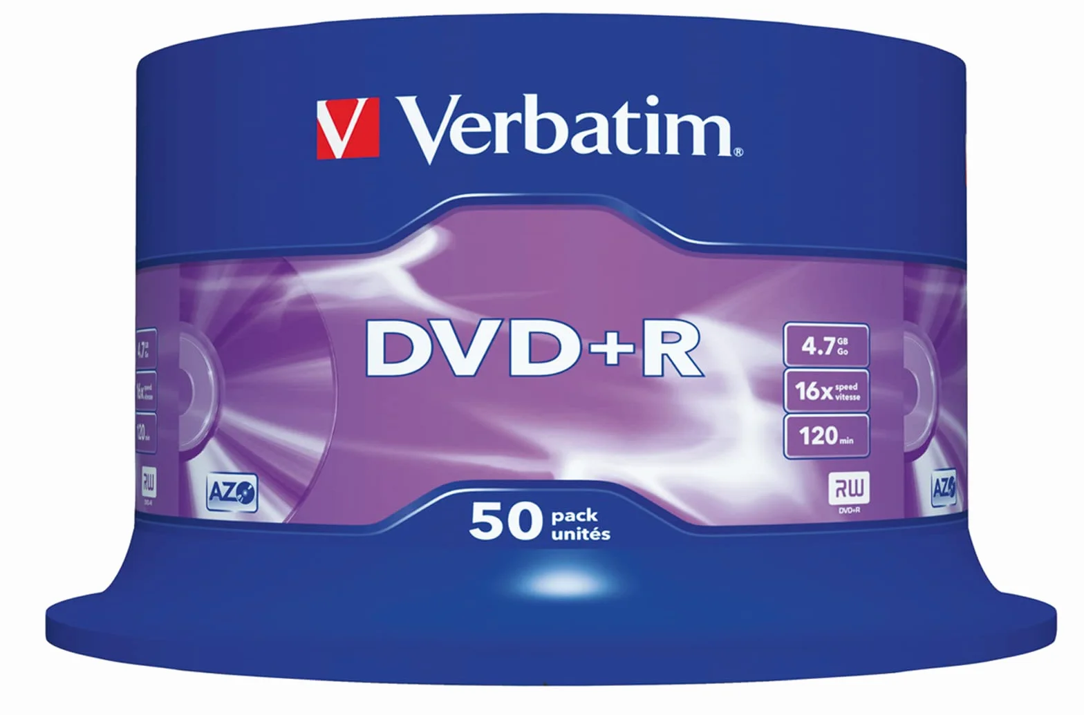 Verbatim 43550 4.7 GB 16x DVD-R Matowe Srebro, 50-Pak Wrzeciono