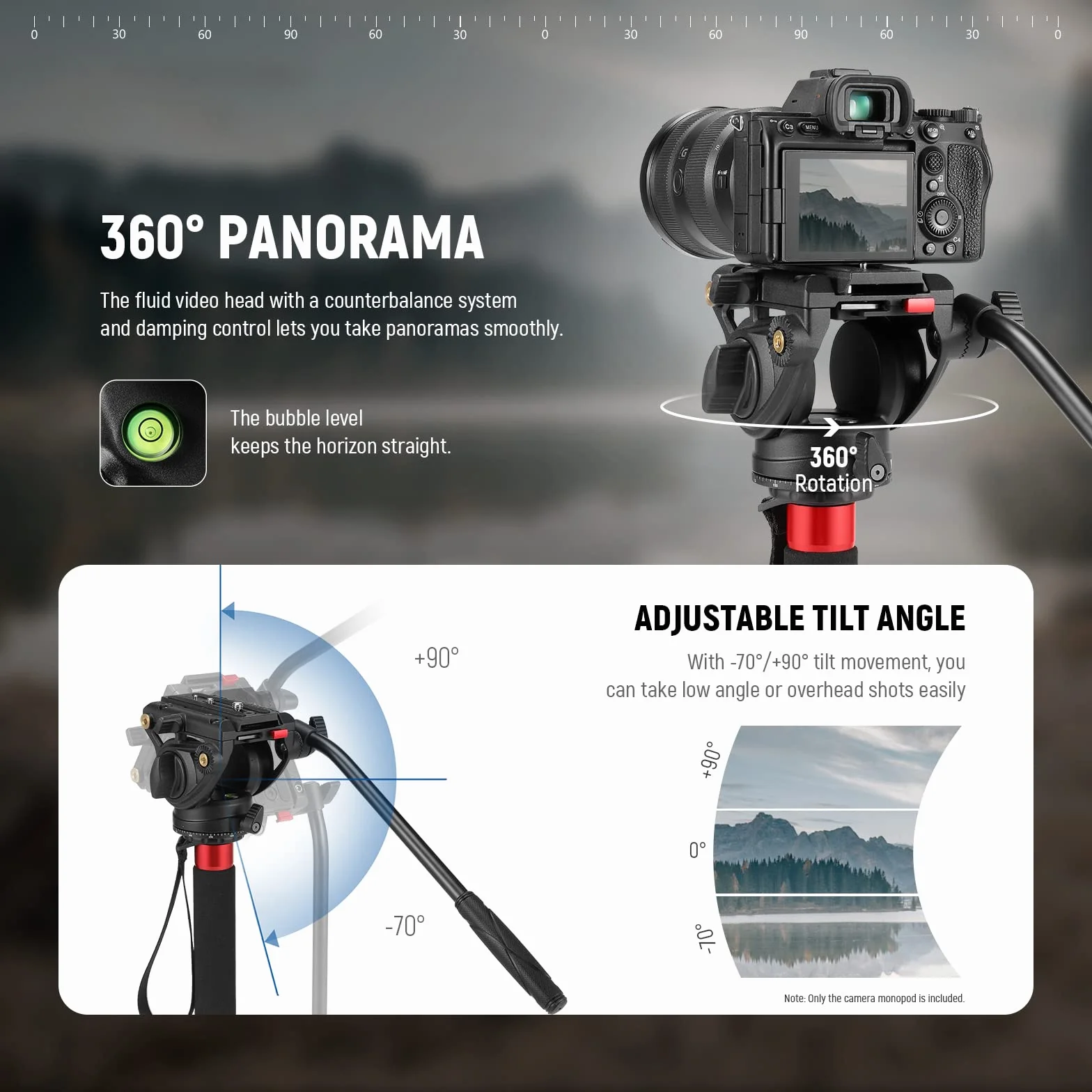 NEEWER Monopod do aparatu 71,6 cala teleskopowy monopod z włókna węglowego z szybkim uwalnianiem płyta do DJI RS Gimbals Manfrotto zdejmowana podstawa do kamery wideo, maksymalne obciążenie