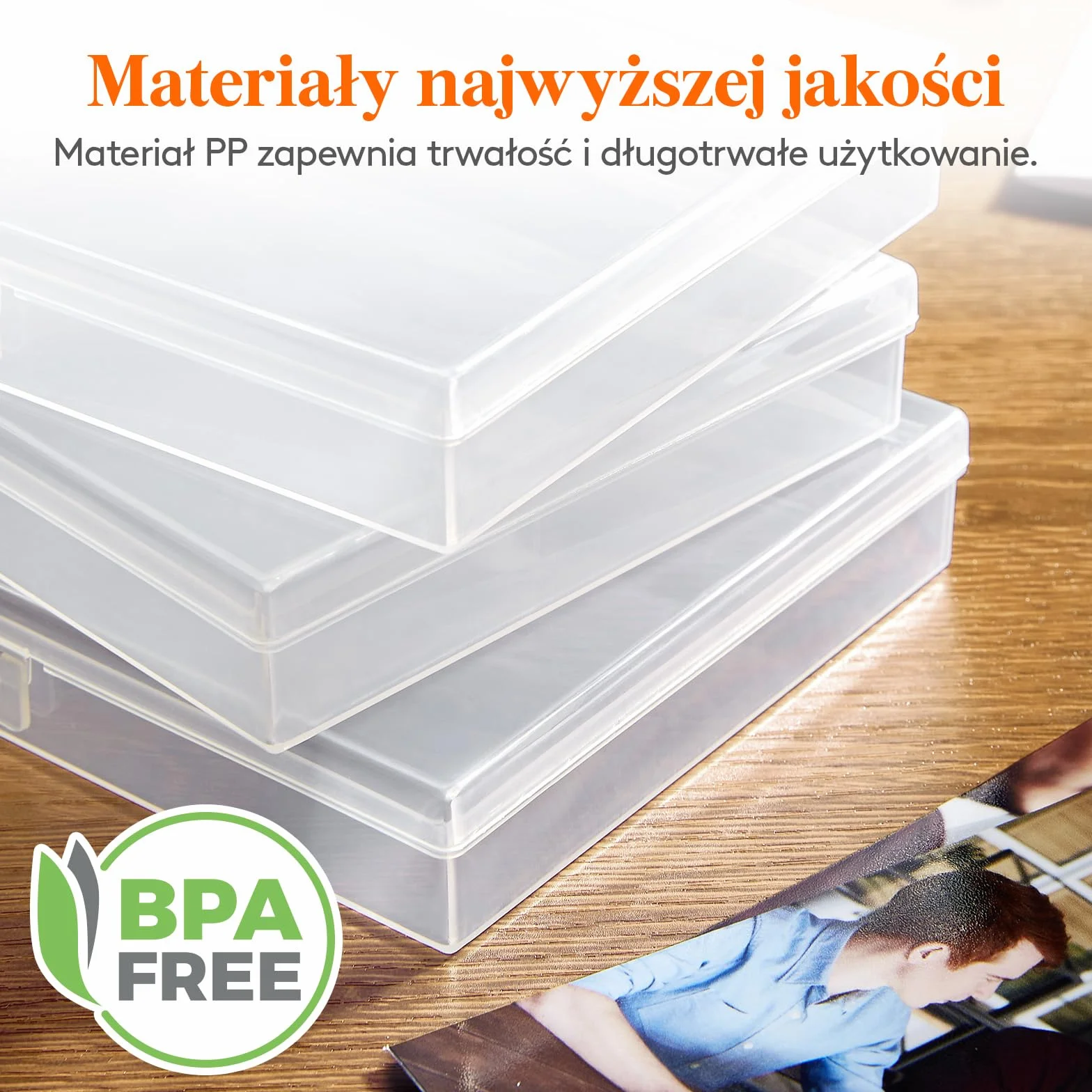 Lifewit Pudełko na Zdjęcia 35 x 19 cm, Organizer Zdjęcia z 14 Przegrodami na 10x15cm 4R, Pojemnik do Przechowywania Zdjęć, Plastikowe Pudełko z Arkuszem Etykiet
