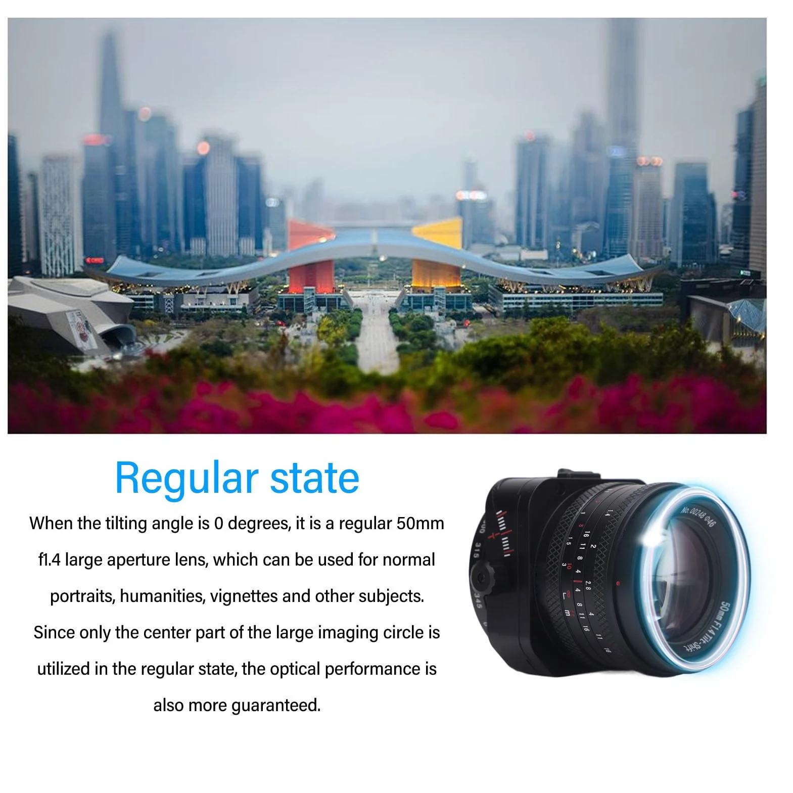 Obiektyw Aparatu Półramkowego 50 Mm F1,4 z dużą przysłoną, Uchylny Obiektyw Portretowy z ręczną regulacją Ostrości do Mocowania E, Kompatybilny z A6000 A6300 A6400 A7C A9 NEX-3