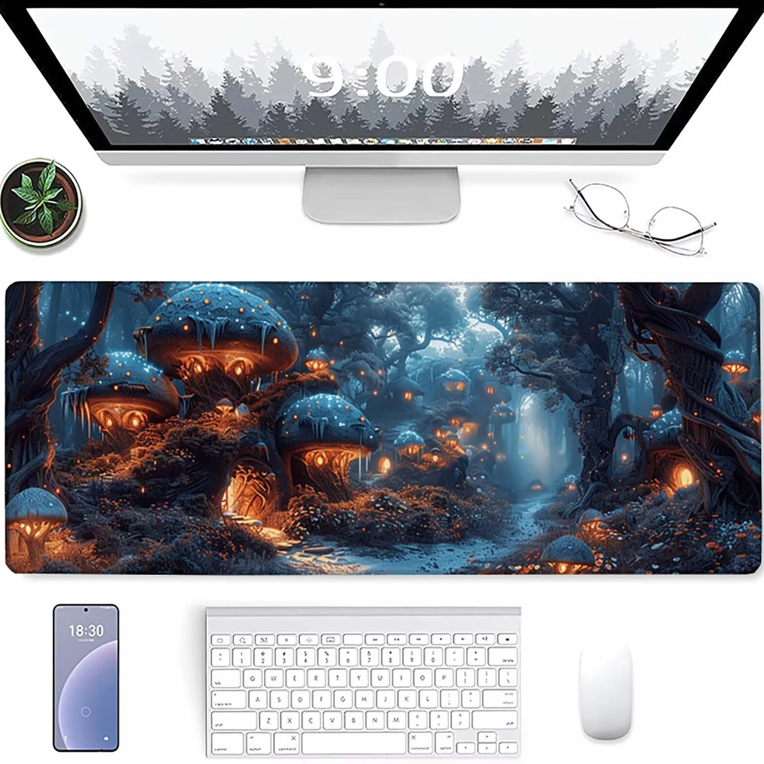 Podkładka pod mysz dla graczy 1500 x 800 mm, podkładka pod mysz dla graczy, ze szwanymi krawędziami, wodoodporna, antypoślizgowa, gumowa podkładka na biurko, akcesoria do gier, laptopa, prezenty I-R