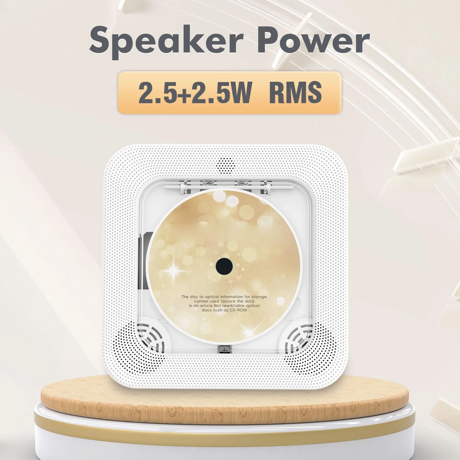 Asixxsix Przenośny Odtwarzacz CD, Stacjonarny Odtwarzacz CD z Bluetooth 5.3 i Głośnikami HiFi, Pilotem, Wyświetlaczem LED, Radiem FM, USB AUX, dla Domowych Dzieci