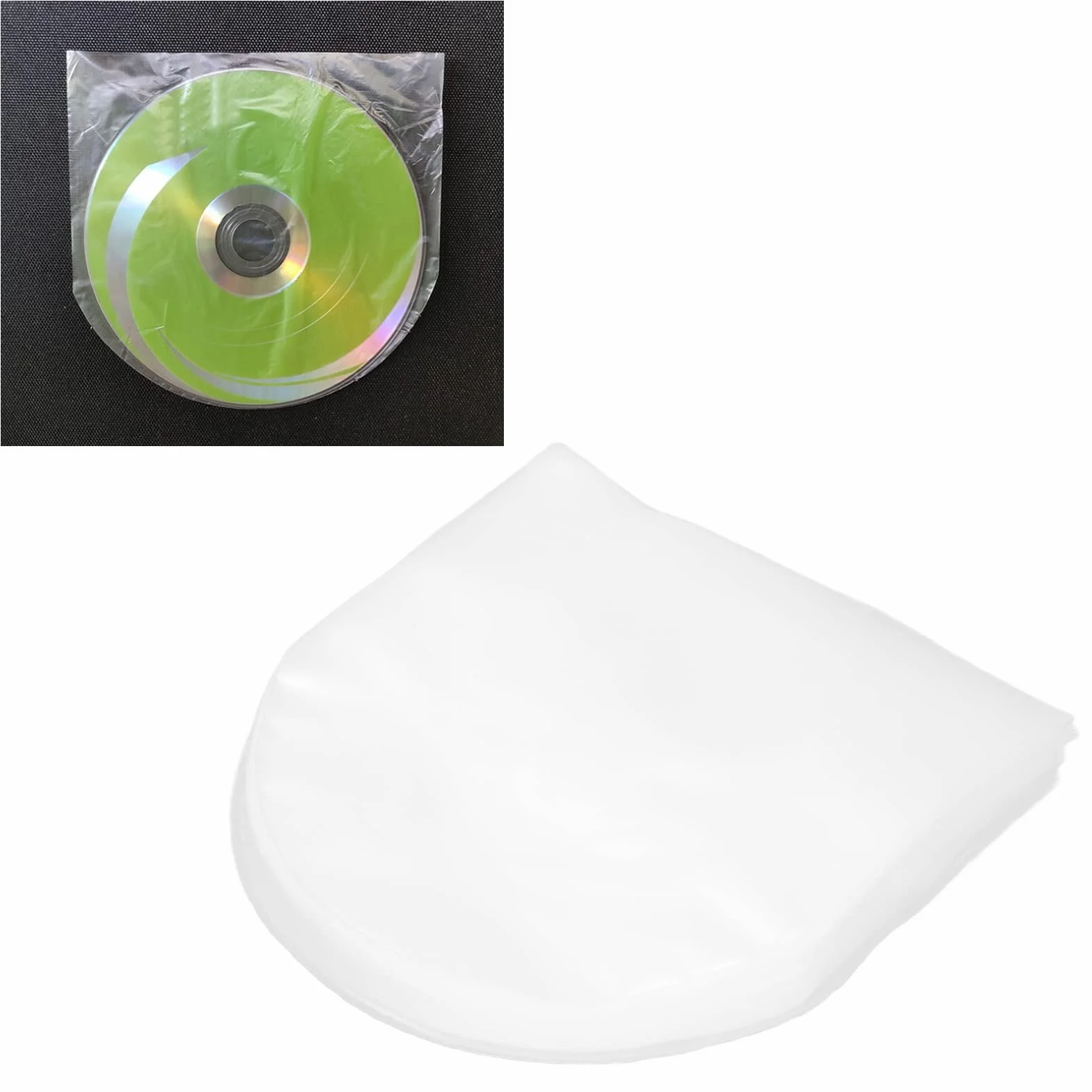 100 szt. Wewnętrznych Rękawów CD DVD, Przezroczystego Plastikowego Rękawa na 5-calową Mini pamięć masową CD i DVD z ochroną Powierzchni Danych na Płyty CD i DVD