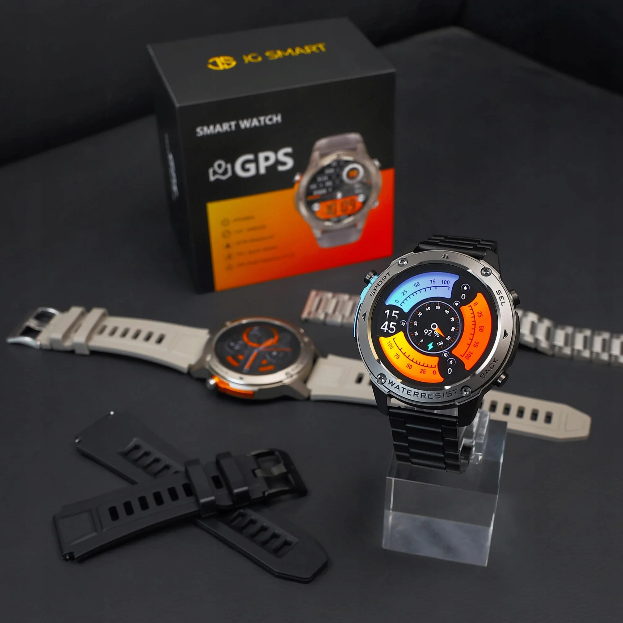 SMARTWATCH MĘSKI GPS WODOODPORNY IP69 MENU PL SPORT ROZMOWY SMART WATCH PL