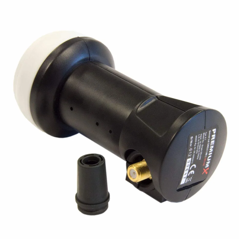 PremiumX Deluxe Single LNB - konwerter sygnału satelitarnego dla 1 użytkownika w jakości HD, UHD i 4K z DVB-S2 i oscylatorem referencyjnym PLL