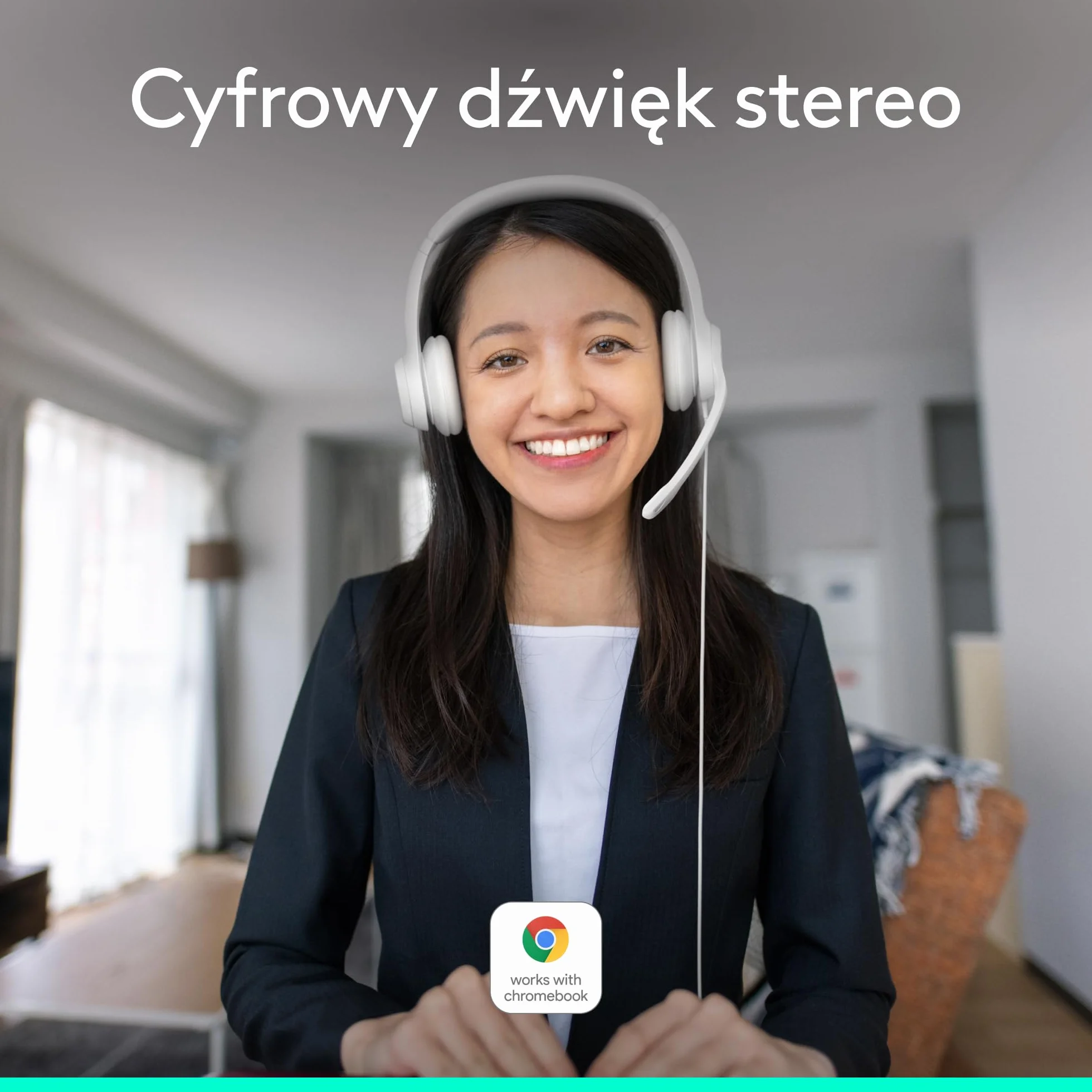 Logitech H390 Przewodowy Zestaw Słuchawkowy do PC/Laptopa, Słuchawki Stereo z Mikrofonem z Redukcją Szumów, USB-A, Pilotem na Kablu, działa na Chromebooku - Biały