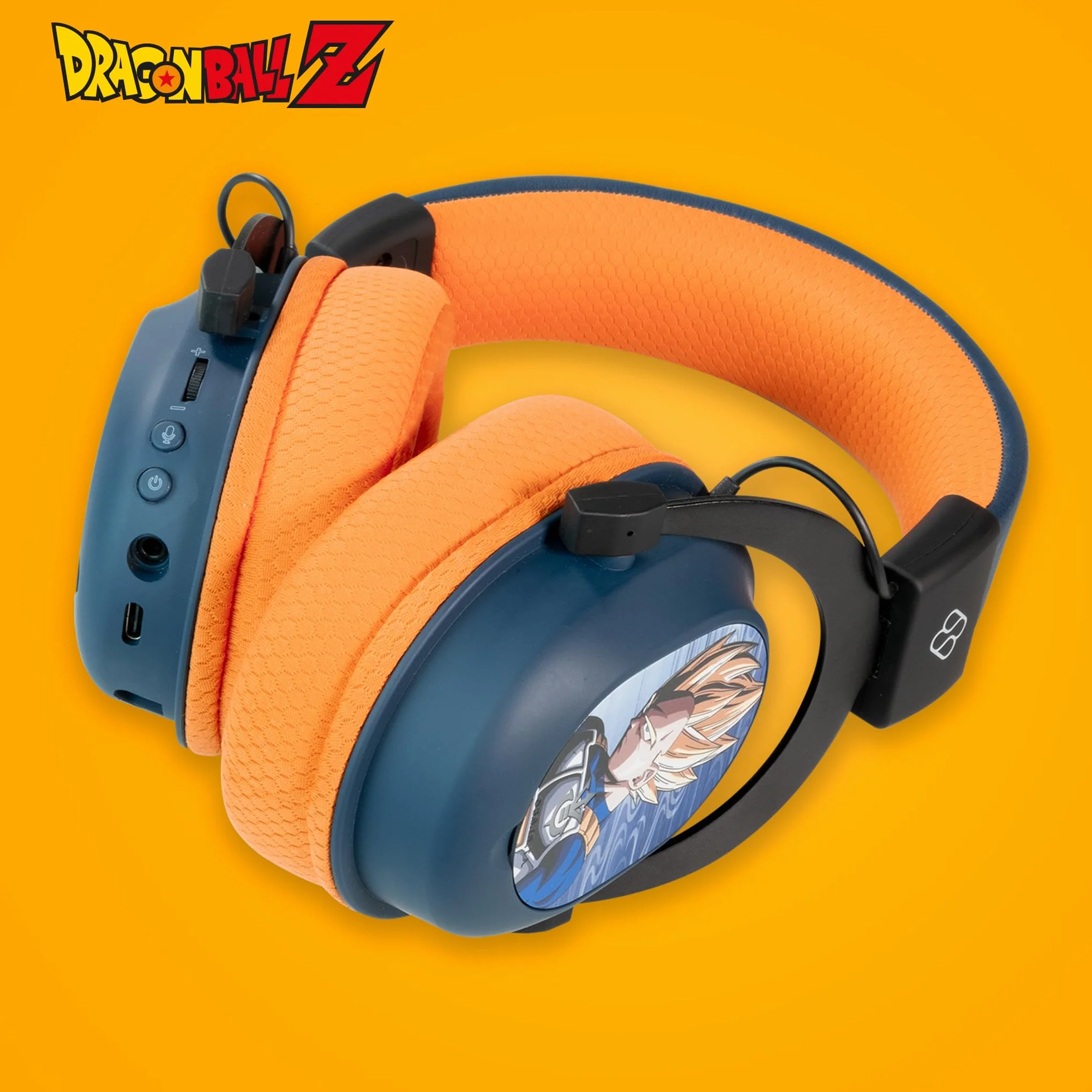 Blade Bezprzewodowy zestaw słuchawkowy do gier Dragon Ball Z Trimodo, Bluetooth 2.4GHz i kabel 3.5mm, wymienne płytki magnetyczne, światło LED RGB, bezprzewodowe słuchawki Dragon Ball