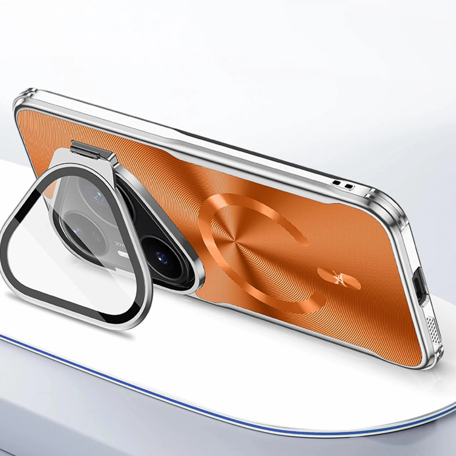 Magnetyczne etui do Huawei Pura 90 Pro Max/90 Pro/90, etui z klapką z klapką ze stojakiem galwanizowana obudowa odporna na wstrząsy osłona, srebrna, 90