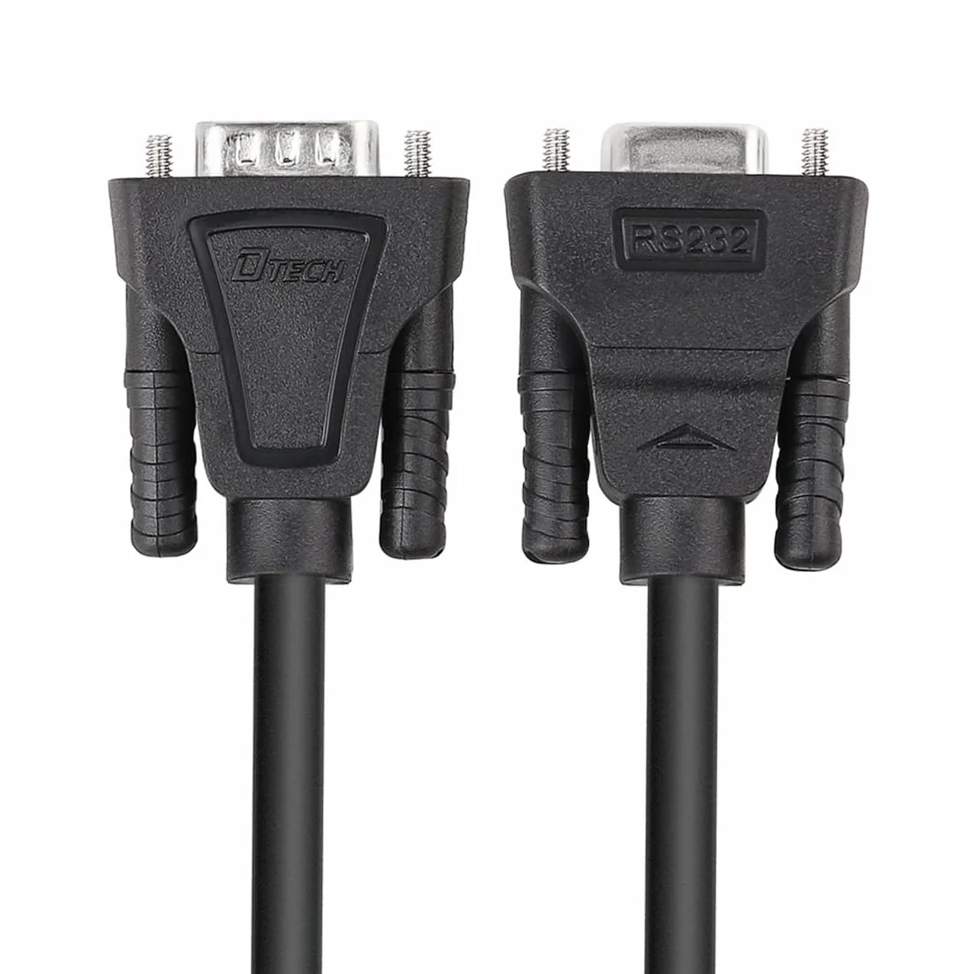 DTECH Kabel szeregowy RS232 męski na żeński 9-biegunowy, prosty (2 m)