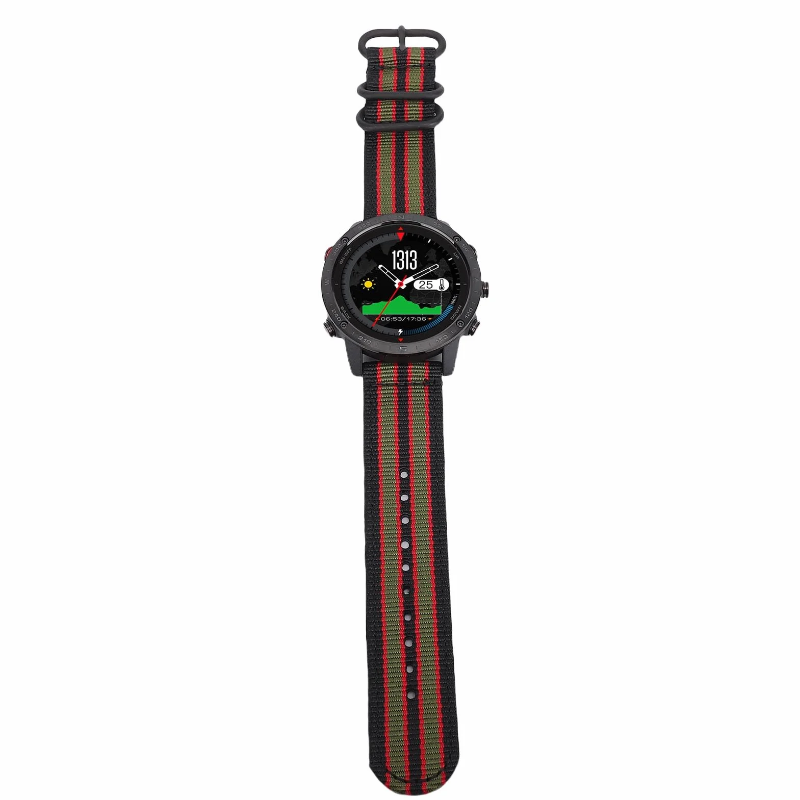 Tbest Sportowy Smartwatch, Dłuższa żywotność Baterii, Solidna Konstrukcja, Bezproblemowa łączność - Stop Ti, materiał Nylonowy - Bateria 320 MAh LI do Pływania, Biegania
