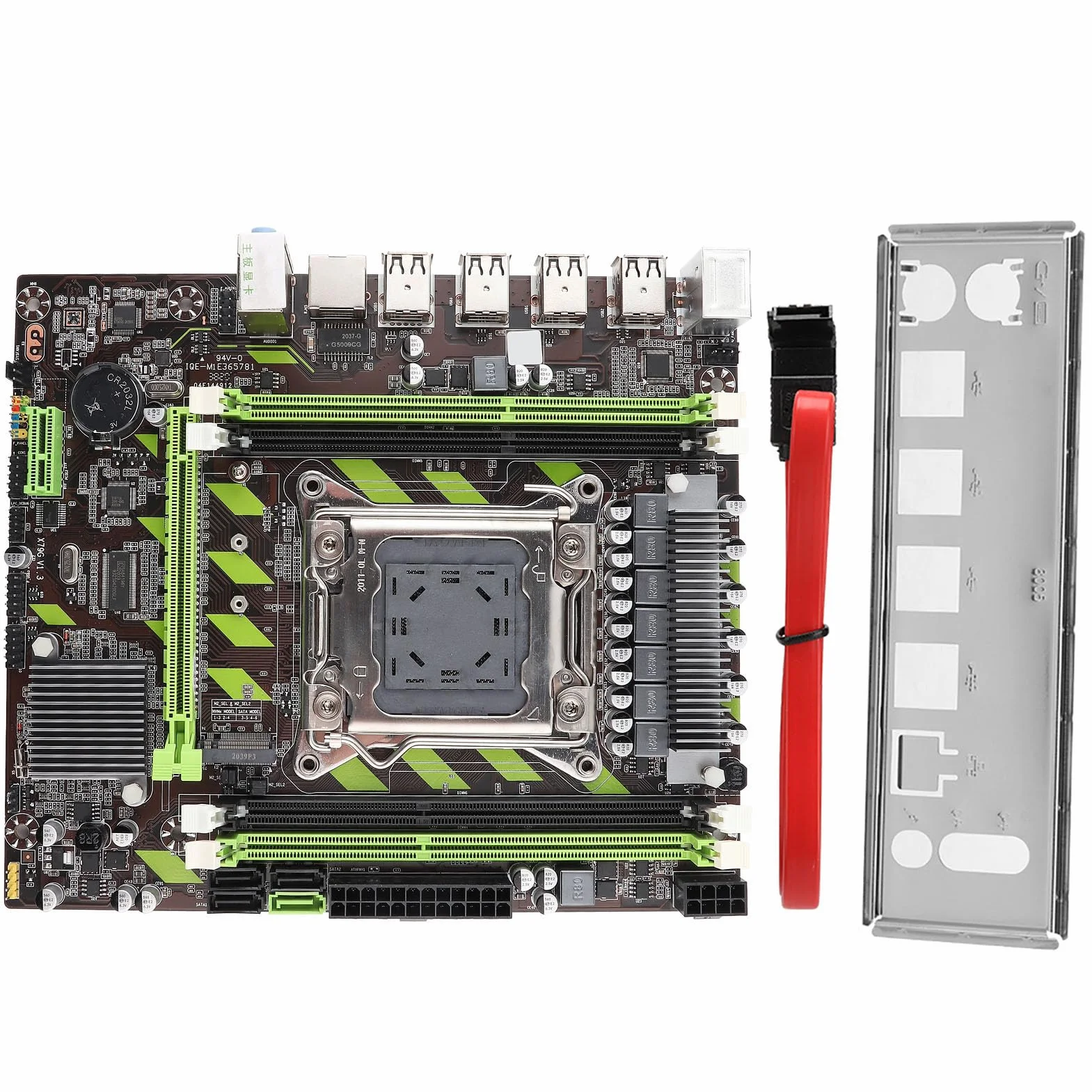 VBESTLIFE Płyta Główna do Komputera Stacjonarnego LGA 2011, Płyta Główna Komputera X79 Obsługa Pamięci DDR3 REG ECC Procesor I7 z gigabitową siecią LAN SATA3.0 PCIe do Gier